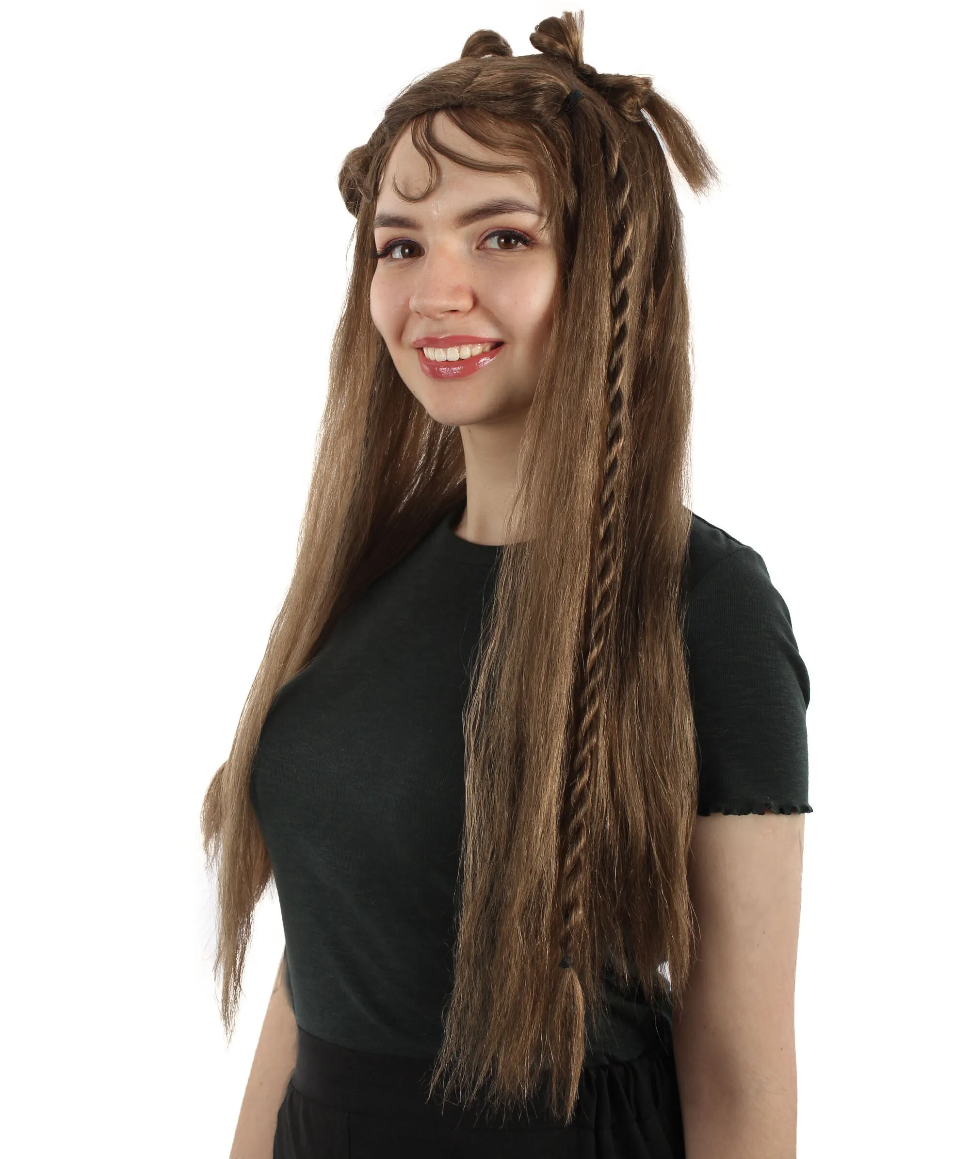 Adult Women's Brown K-pop Girl Group Singer Lisa Boho Wig, Best for Halloween, Flame-retardant Synthetic Fiber