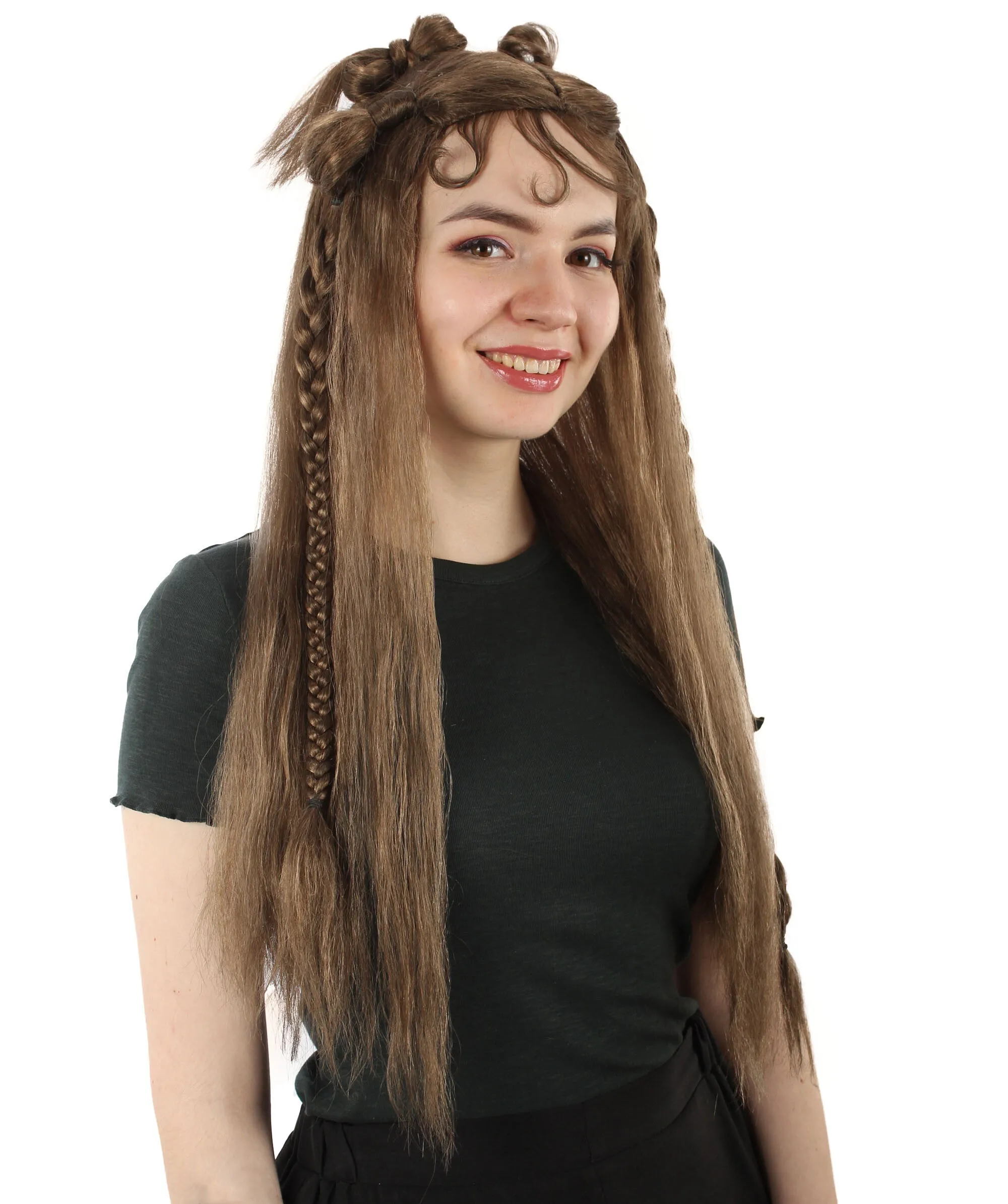 Adult Women's Brown K-pop Girl Group Singer Lisa Boho Wig, Best for Halloween, Flame-retardant Synthetic Fiber