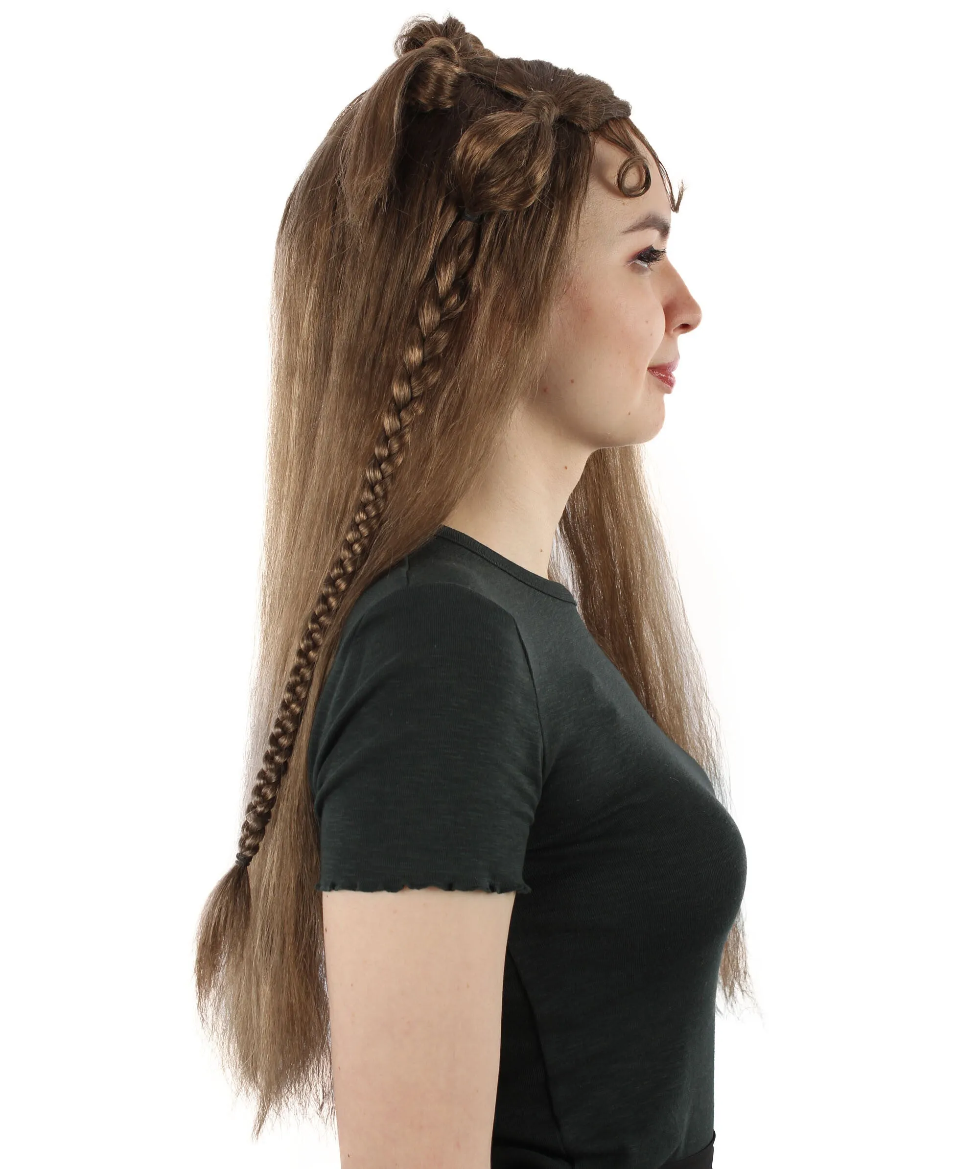 Adult Women's Brown K-pop Girl Group Singer Lisa Boho Wig, Best for Halloween, Flame-retardant Synthetic Fiber