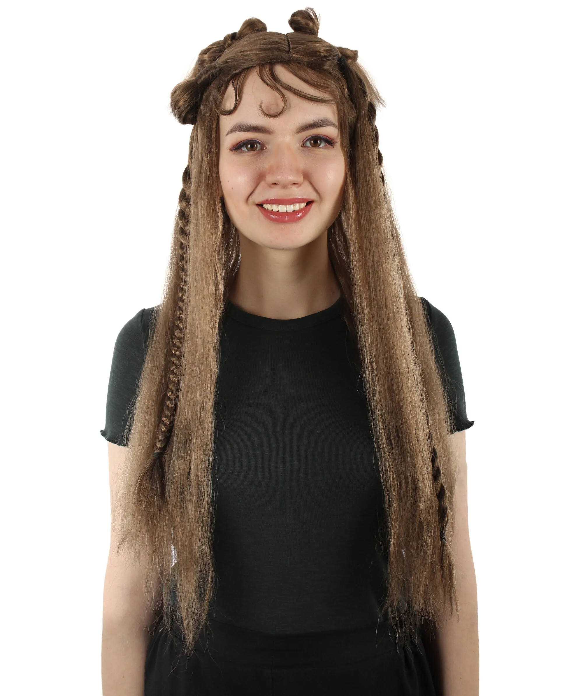 Adult Women's Brown K-pop Girl Group Singer Lisa Boho Wig, Best for Halloween, Flame-retardant Synthetic Fiber