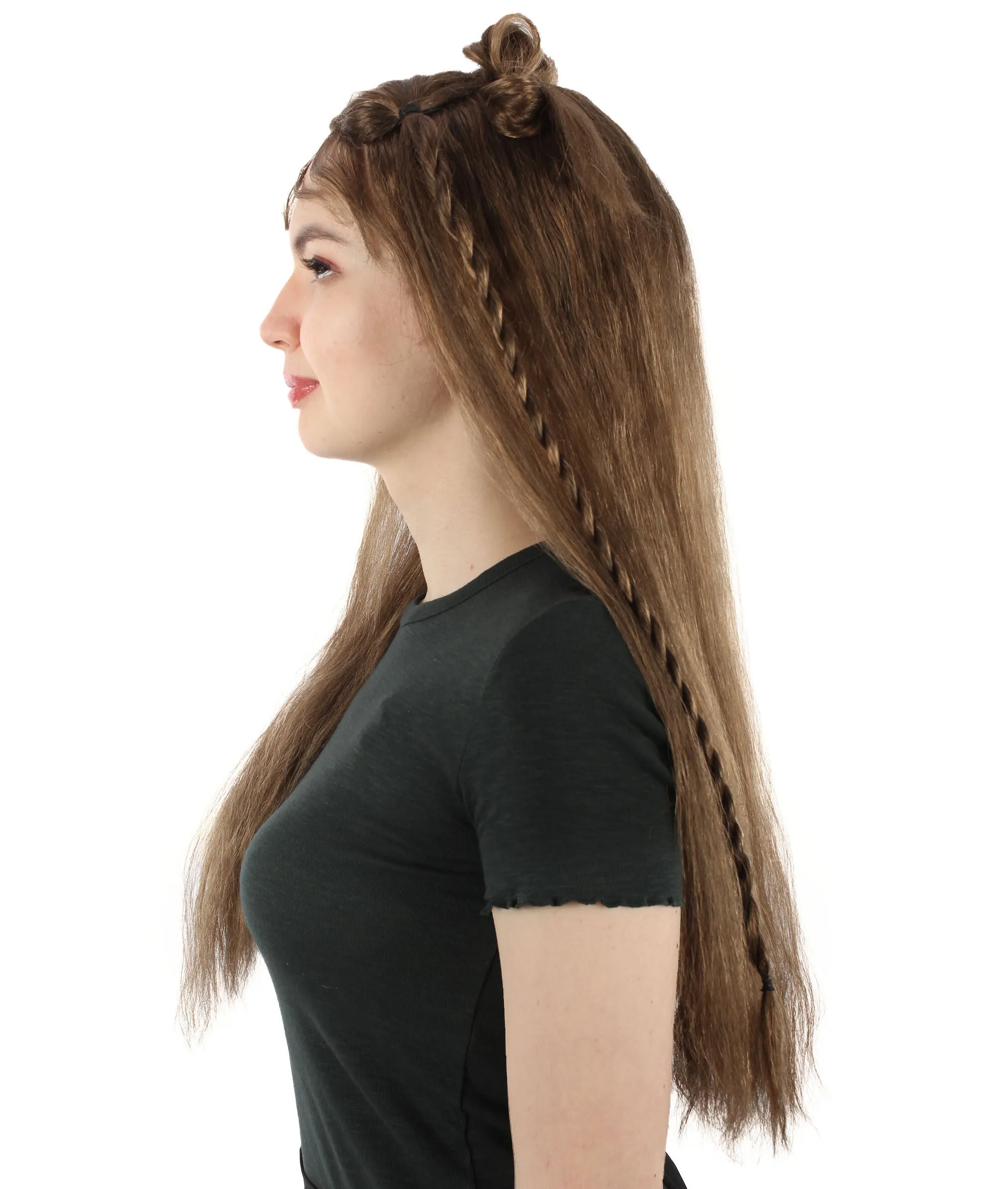 Adult Women's Brown K-pop Girl Group Singer Lisa Boho Wig, Best for Halloween, Flame-retardant Synthetic Fiber
