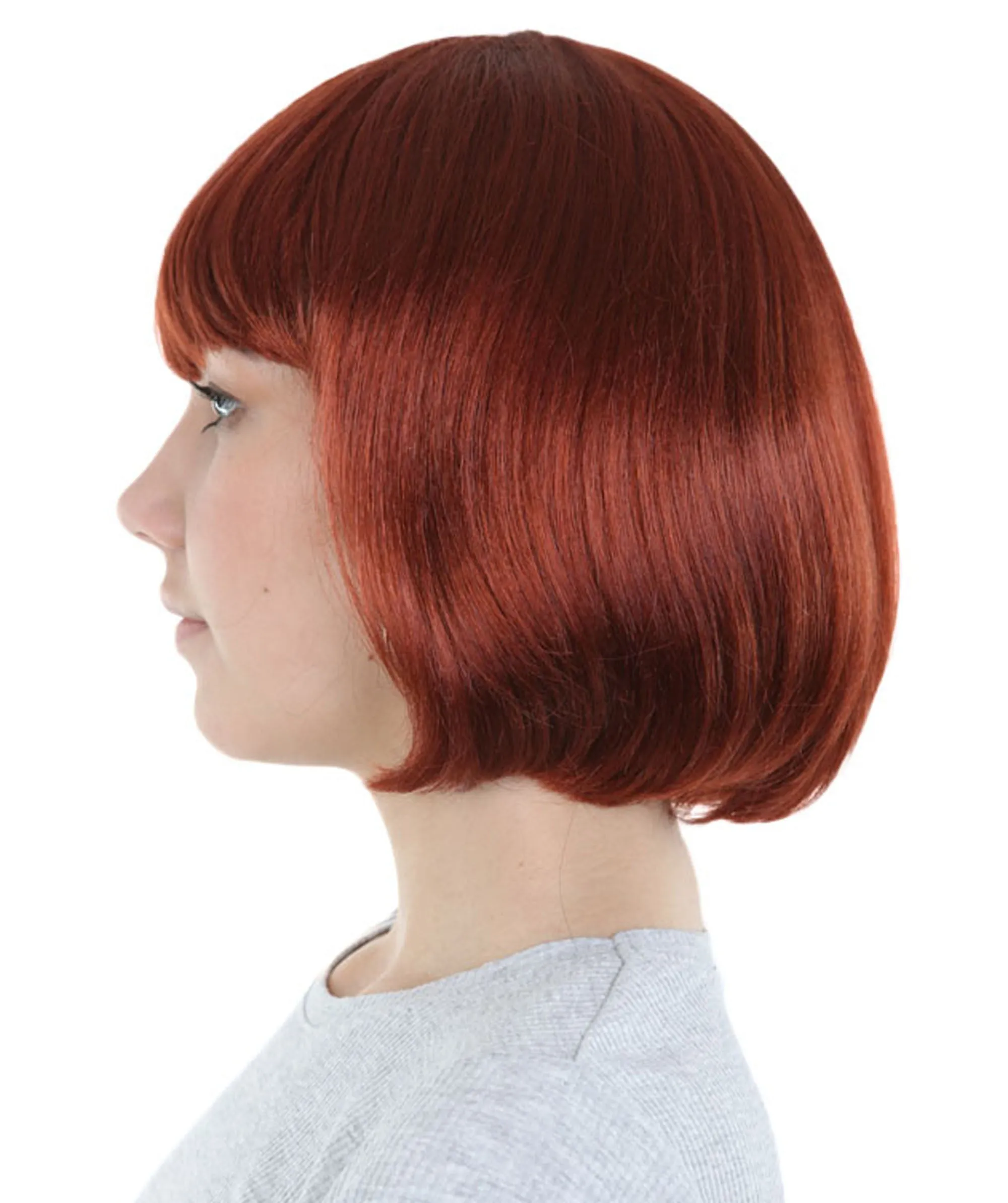 Adult Women's Brown Short Bob Wig | Perfect For Halloween | Flame-Retardant Synthetic Fiber | Standard Cap