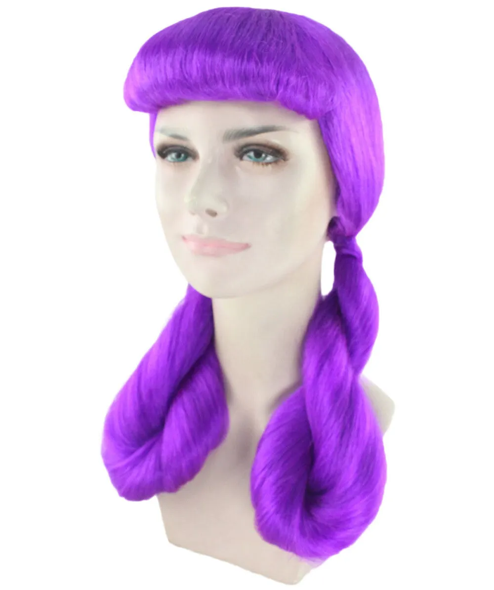 Adult Women's Candy Cartoon Character Wig | Neon Purple Color | Perfect for Halloween & Cosplay Events