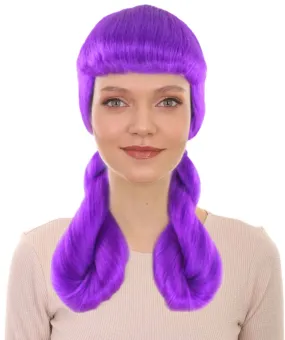 Adult Women's Candy Cartoon Character Wig | Neon Purple Color | Perfect for Halloween & Cosplay Events