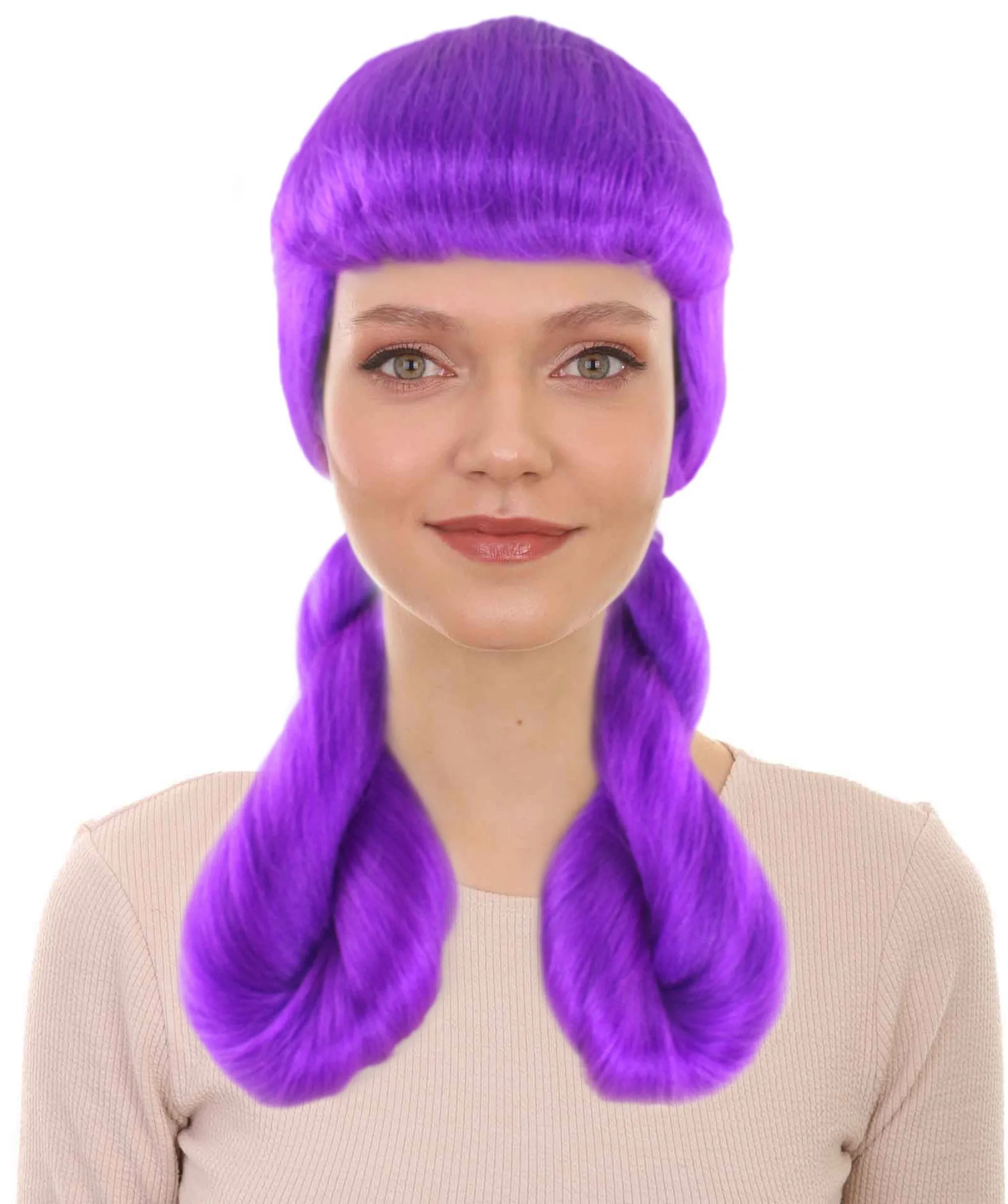 Adult Women's Candy Cartoon Character Wig | Neon Purple Color | Perfect for Halloween & Cosplay Events