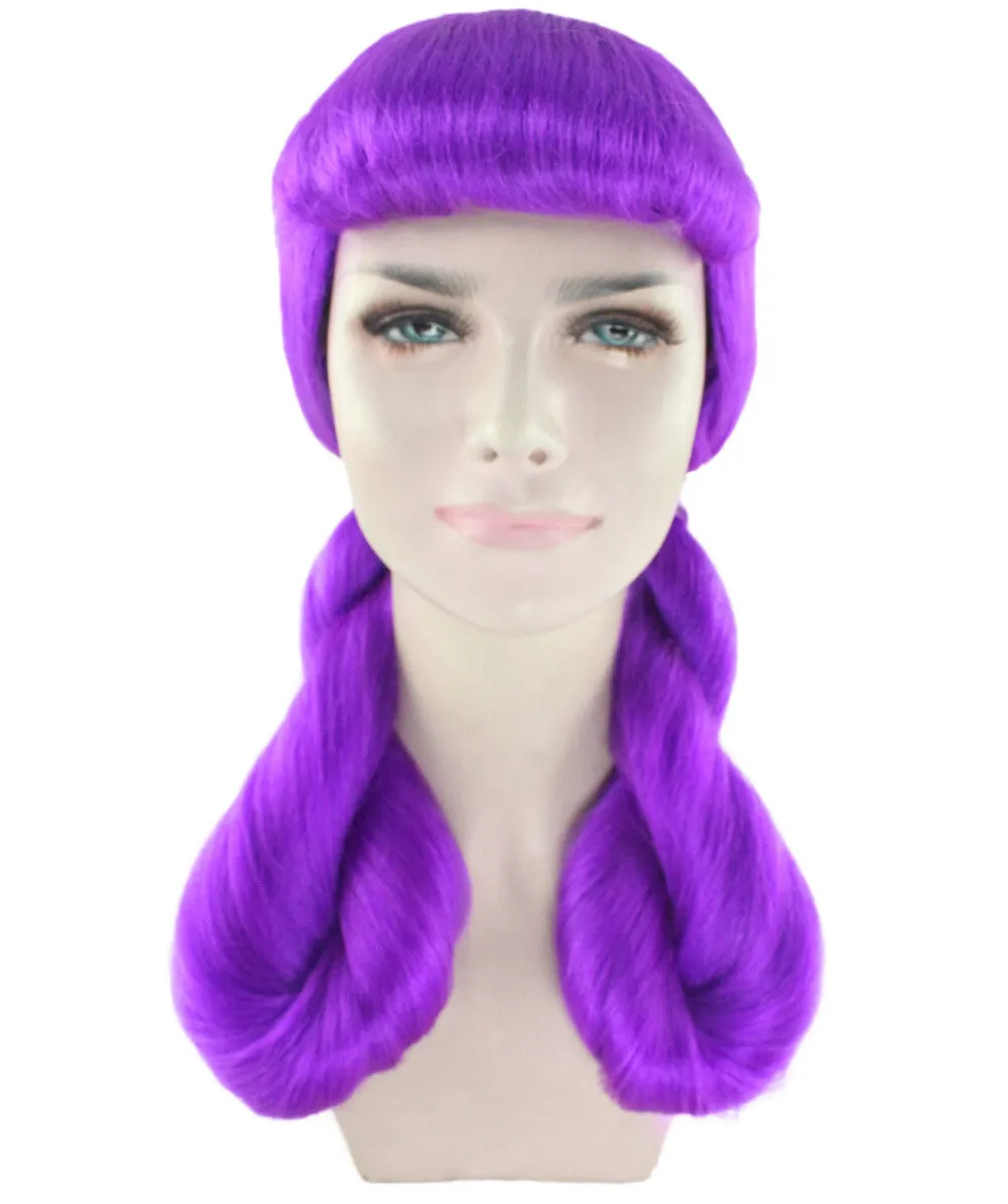 Adult Women's Candy Cartoon Character Wig | Neon Purple Color | Perfect for Halloween & Cosplay Events
