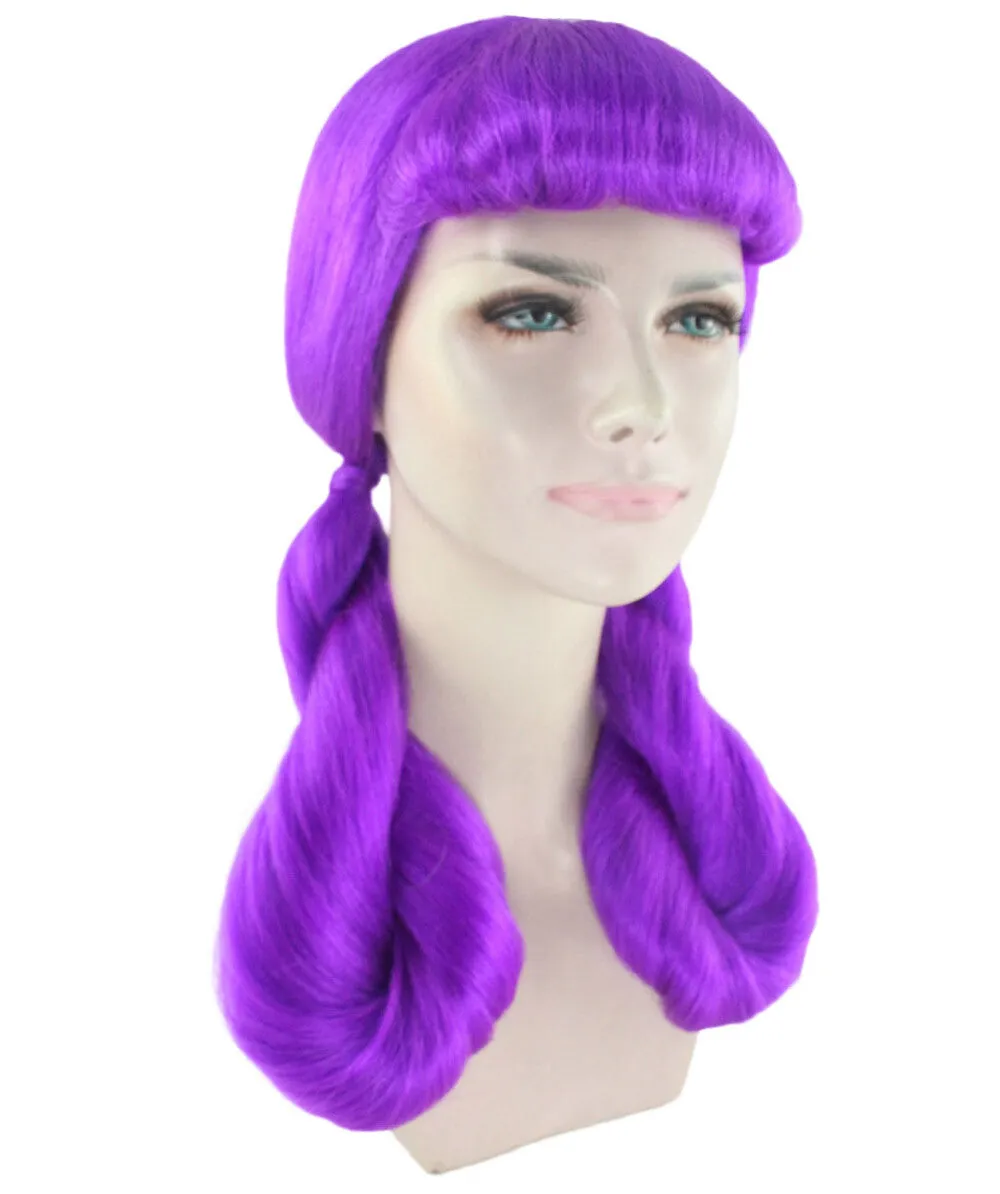 Adult Women's Candy Cartoon Character Wig | Neon Purple Color | Perfect for Halloween & Cosplay Events