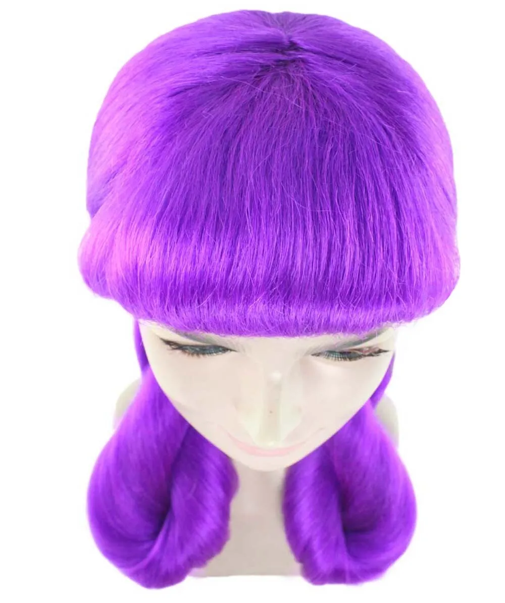 Adult Women's Candy Cartoon Character Wig | Neon Purple Color | Perfect for Halloween & Cosplay Events