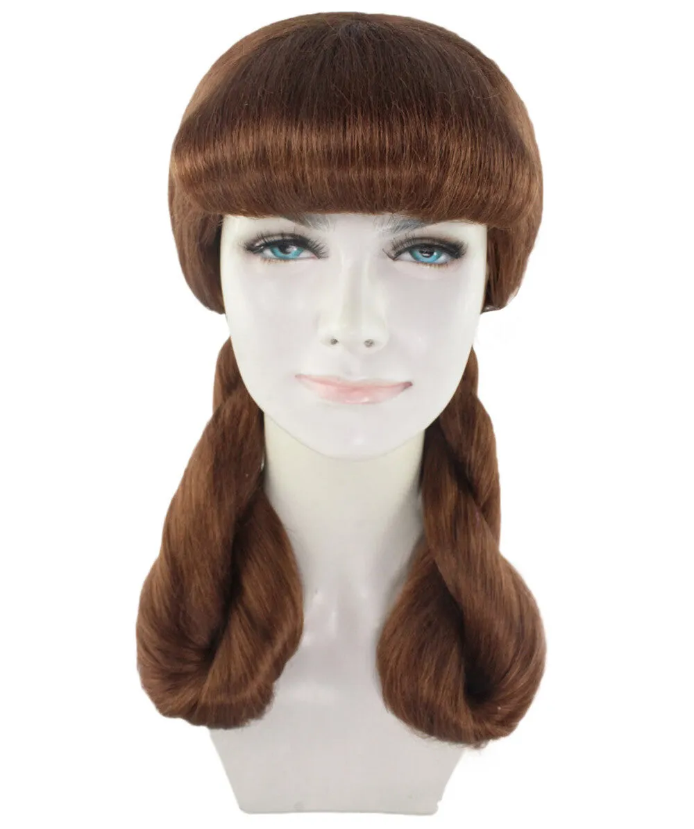 Adult Women's Candy Cosplay Wig | Brown Color | Perfect for Halloween | Flame-retardant Synthetic Fiber