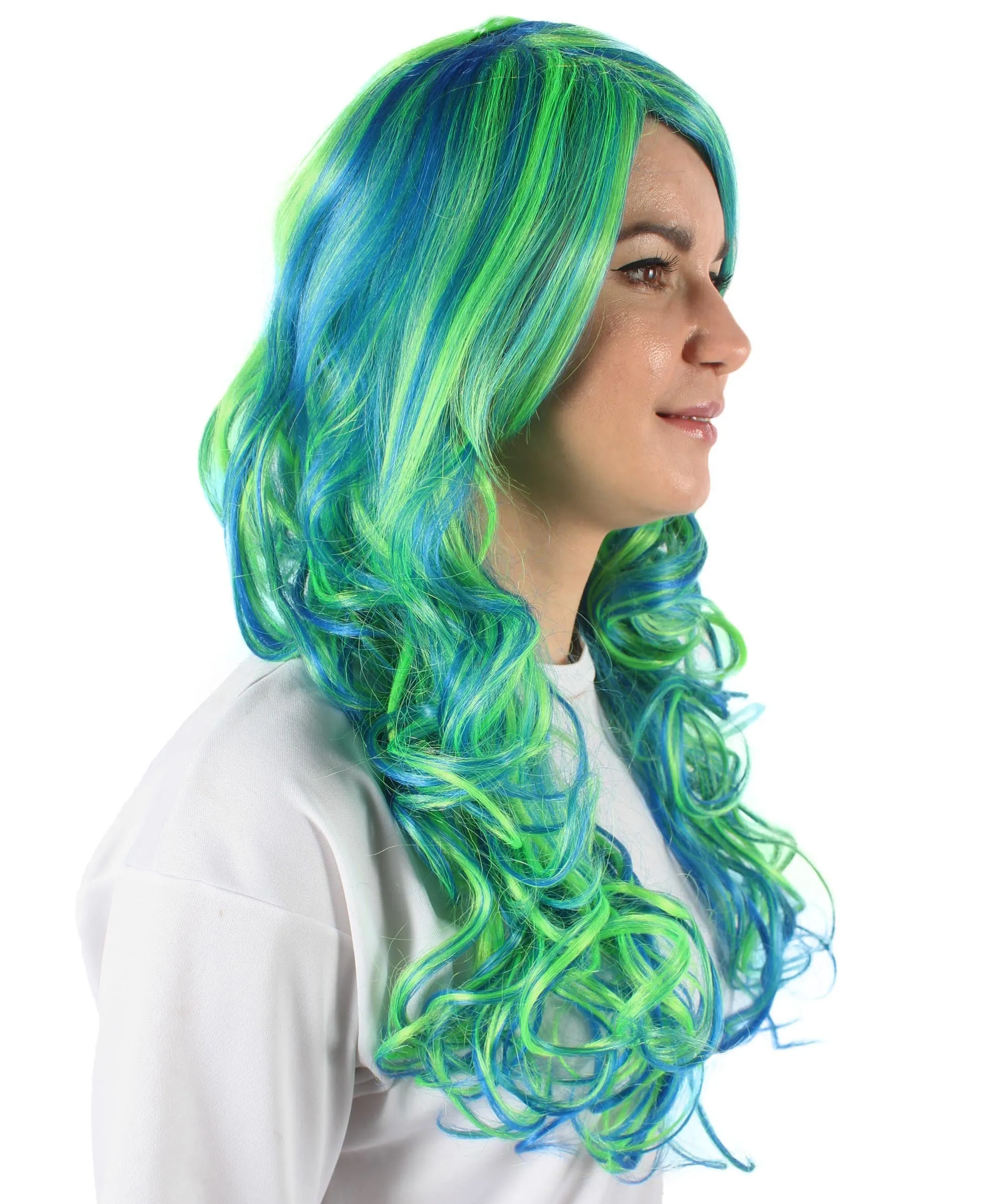 Adult Women's Carnival Mardi Gras Wavy Style Wig | Cosplay Halloween Wig | Multiple Colors Option | Premium Breathable Capless Cap