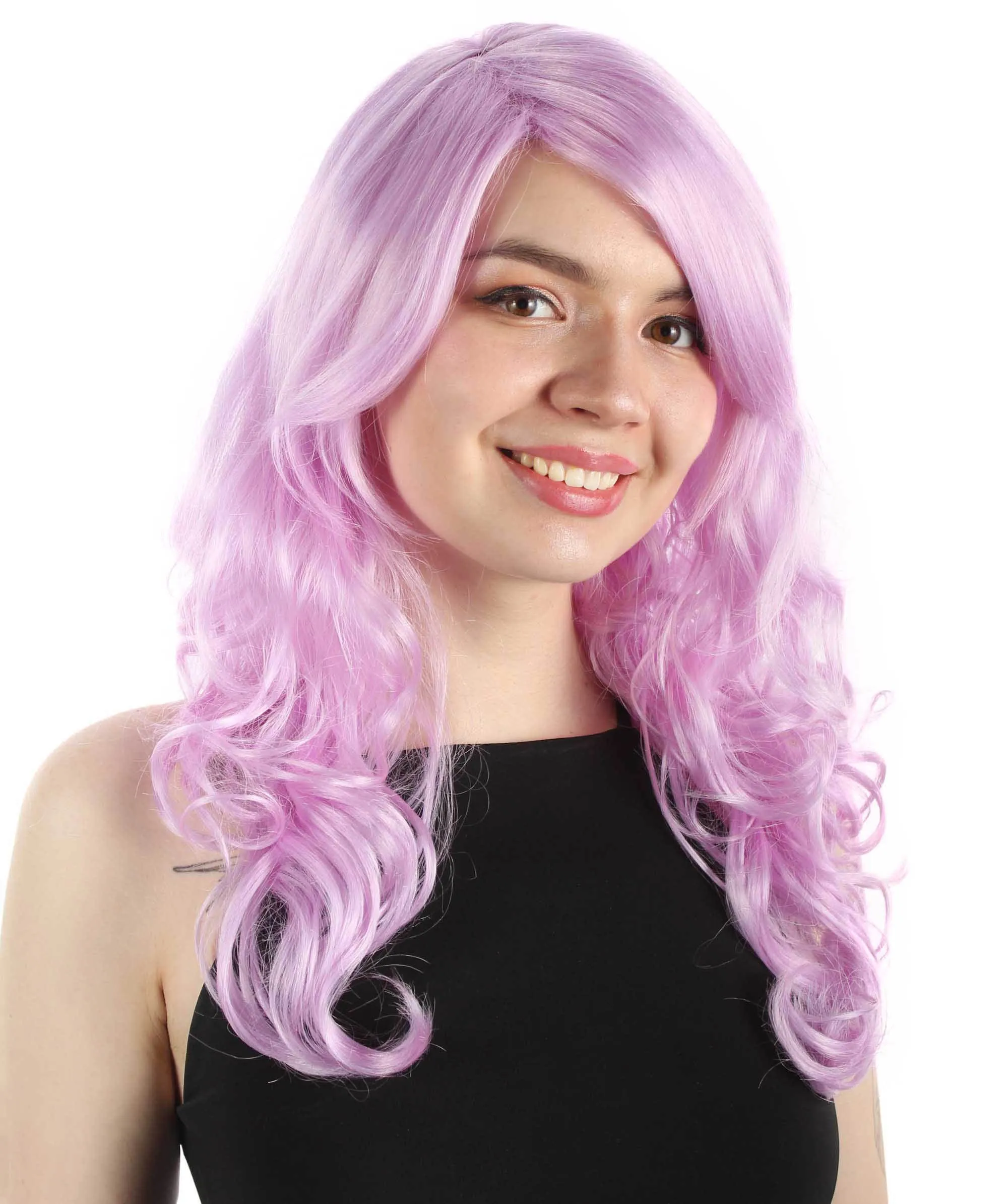 Adult Women's Carnival Mardi Gras Wavy Style Wig | Cosplay Halloween Wig | Multiple Colors Option | Premium Breathable Capless Cap