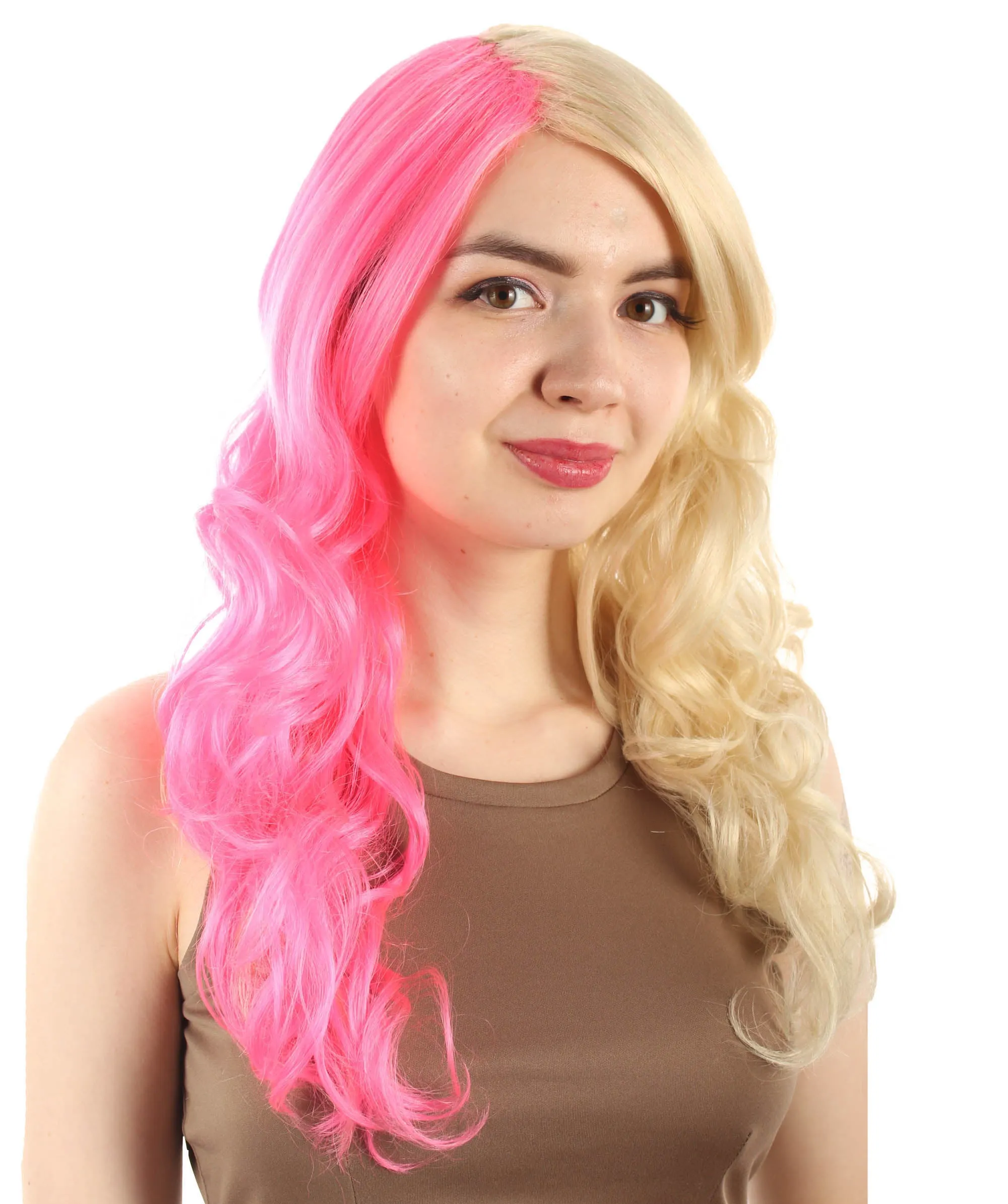 Adult Women's Carnival Mardi Gras Wavy Style Wig | Cosplay Halloween Wig | Multiple Colors Option | Premium Breathable Capless Cap