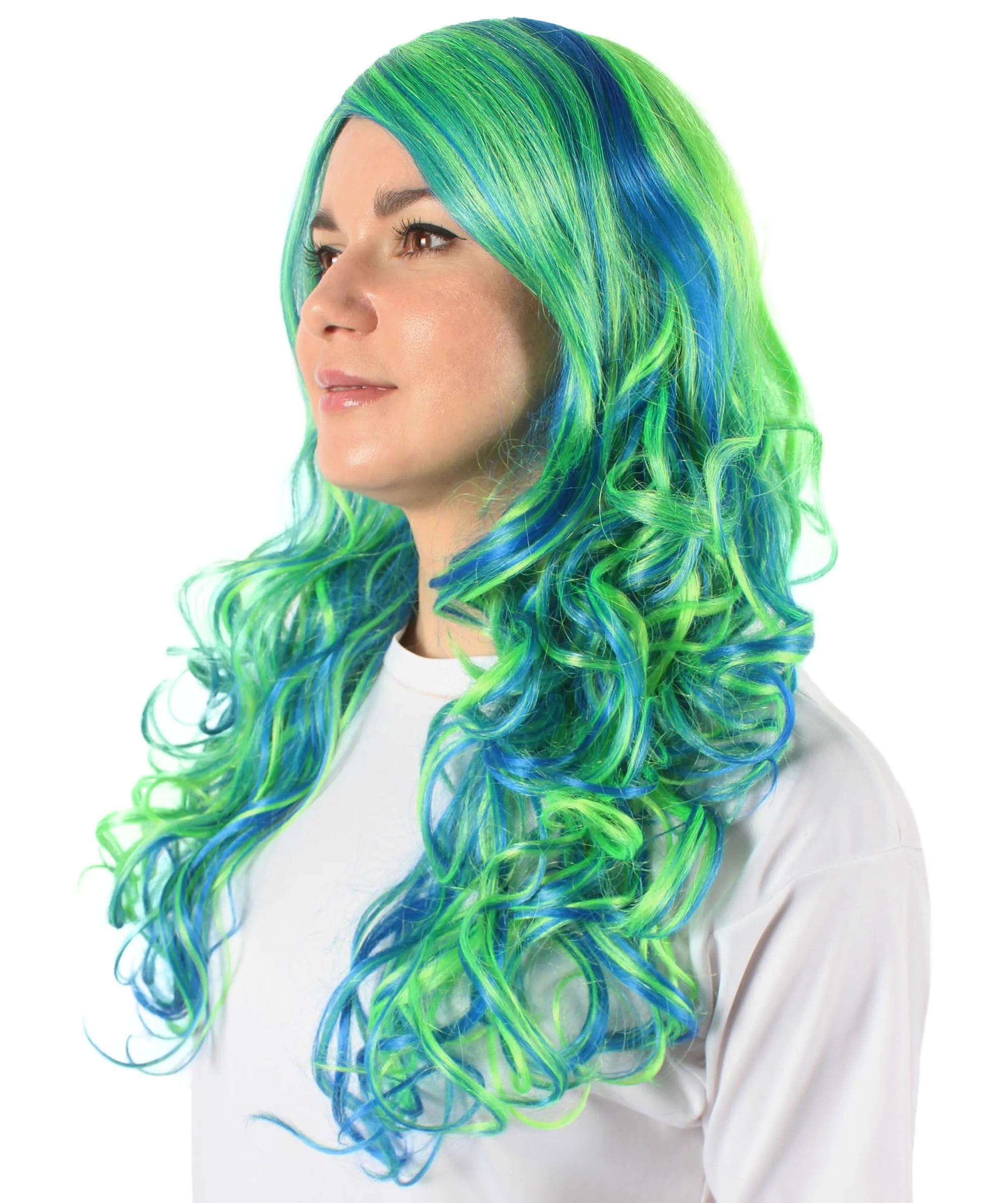 Adult Women's Carnival Mardi Gras Wavy Style Wig | Cosplay Halloween Wig | Multiple Colors Option | Premium Breathable Capless Cap