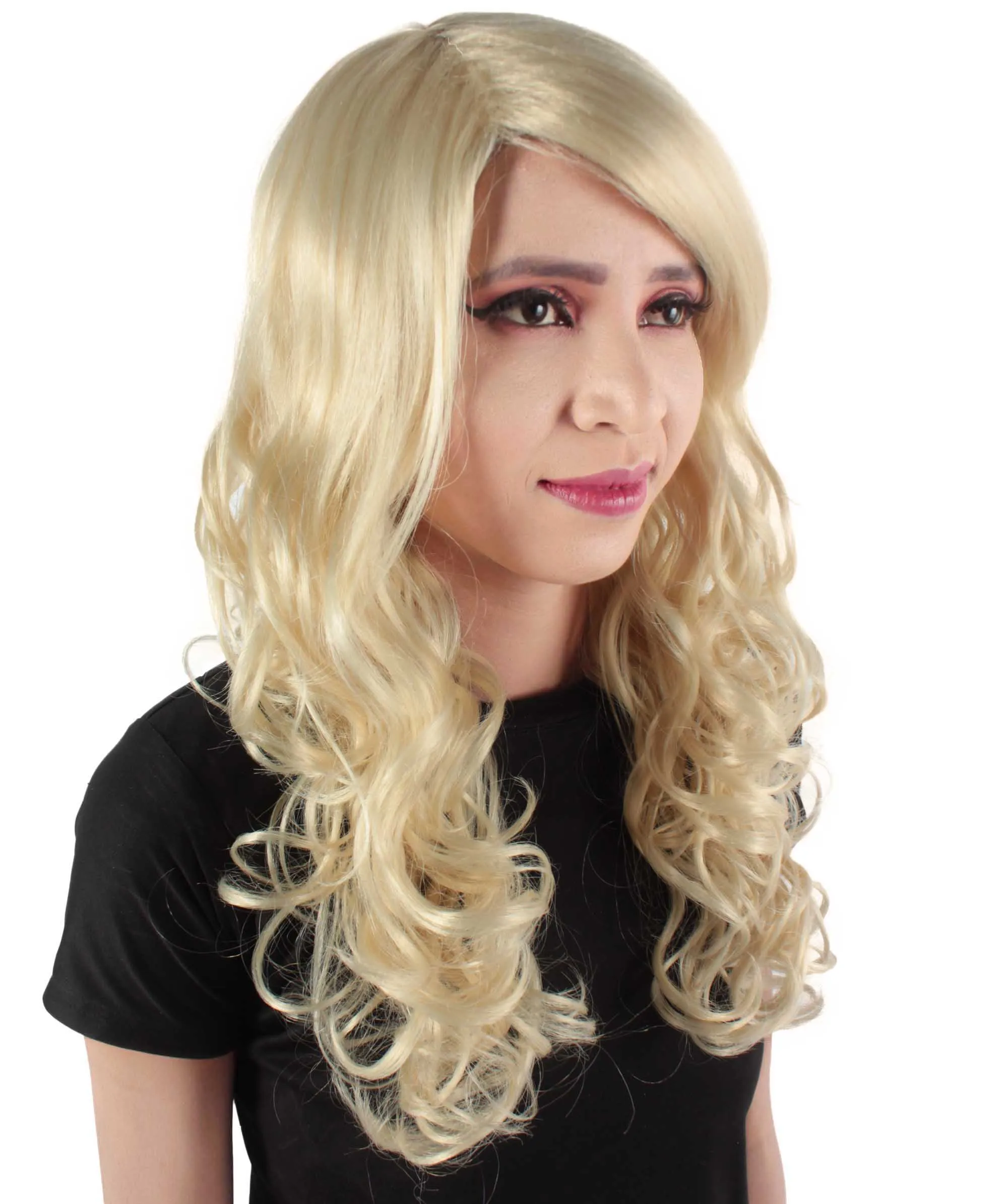 Adult Women's Carnival Mardi Gras Wavy Style Wig | Cosplay Halloween Wig | Multiple Colors Option | Premium Breathable Capless Cap