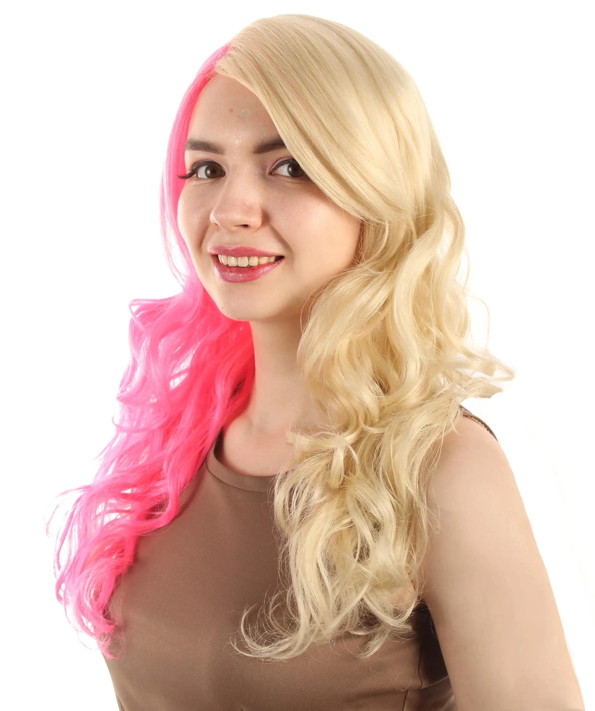Adult Women's Carnival Mardi Gras Wavy Style Wig | Cosplay Halloween Wig | Multiple Colors Option | Premium Breathable Capless Cap