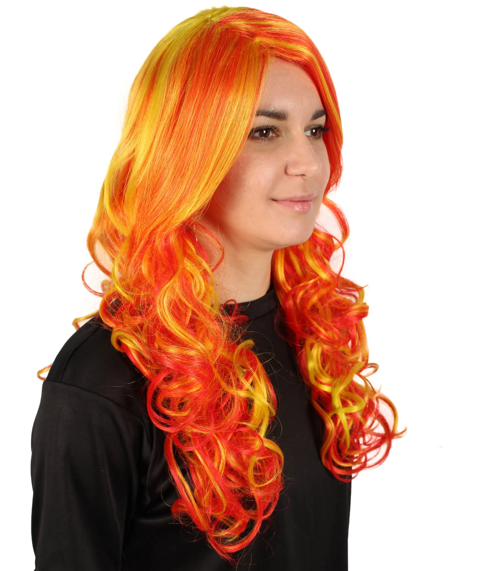 Adult Women's Carnival Mardi Gras Wavy Style Wig | Cosplay Halloween Wig | Multiple Colors Option | Premium Breathable Capless Cap