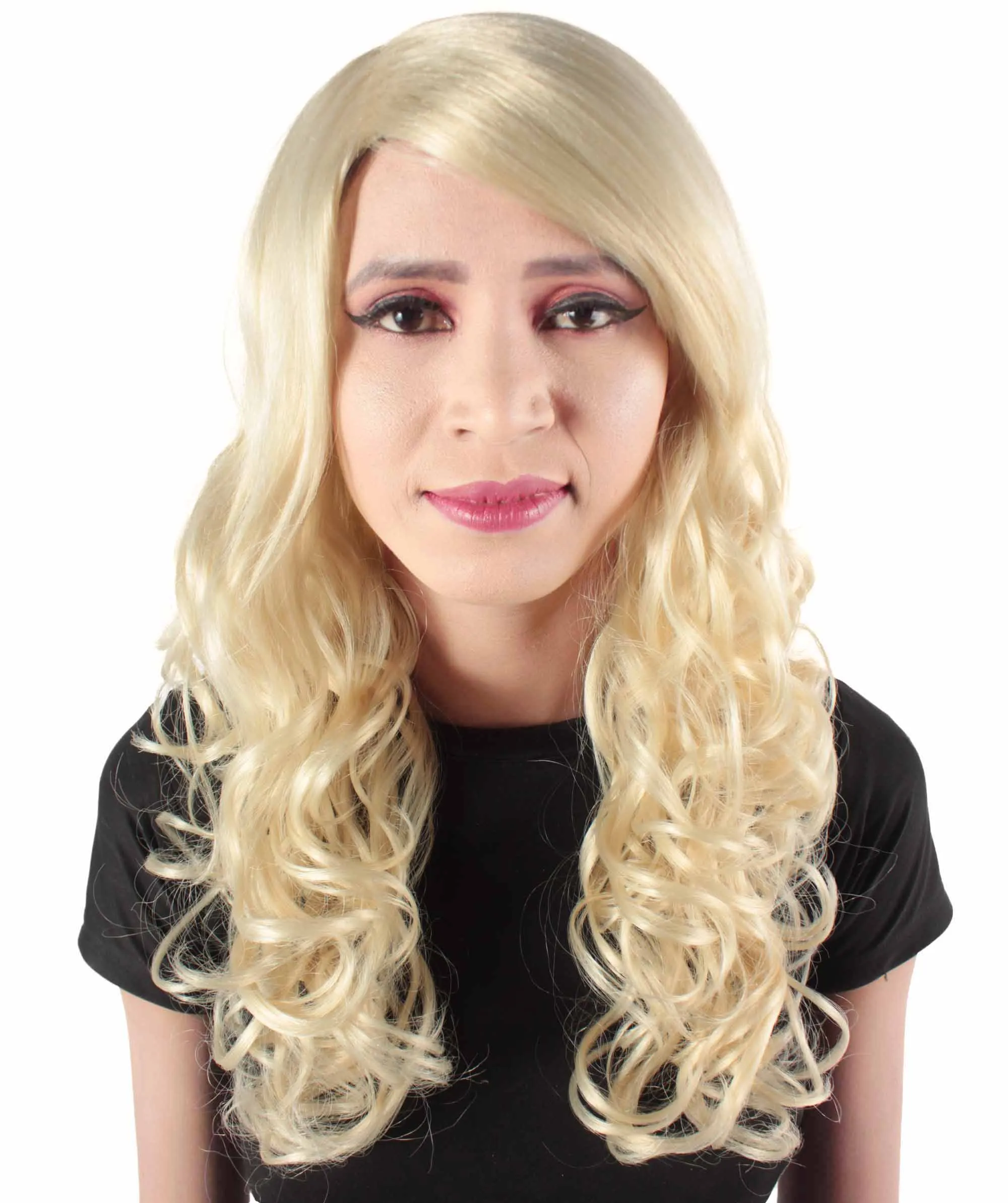 Adult Women's Carnival Mardi Gras Wavy Style Wig | Cosplay Halloween Wig | Multiple Colors Option | Premium Breathable Capless Cap