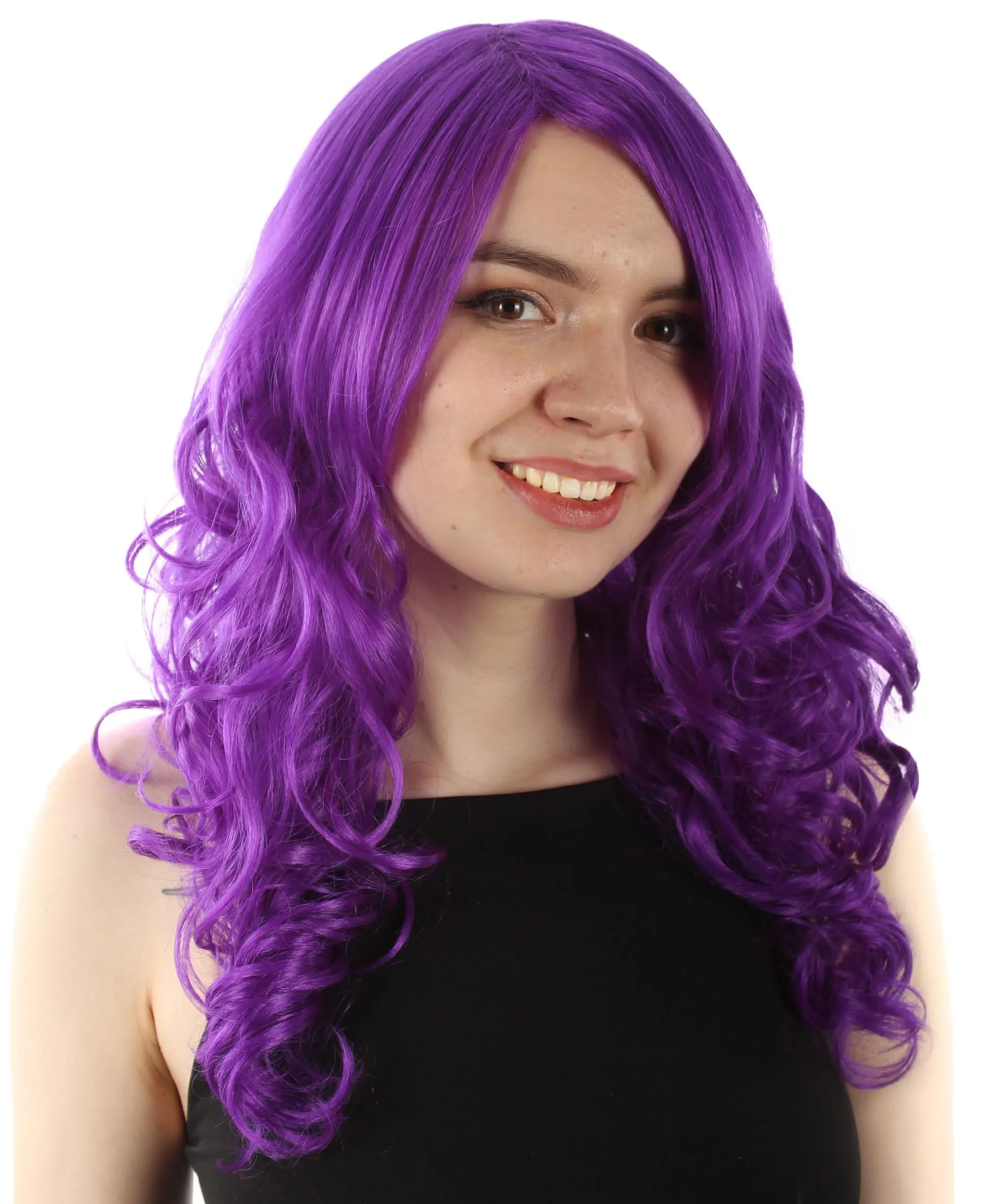 Adult Women's Carnival Mardi Gras Wavy Style Wig | Cosplay Halloween Wig | Multiple Colors Option | Premium Breathable Capless Cap