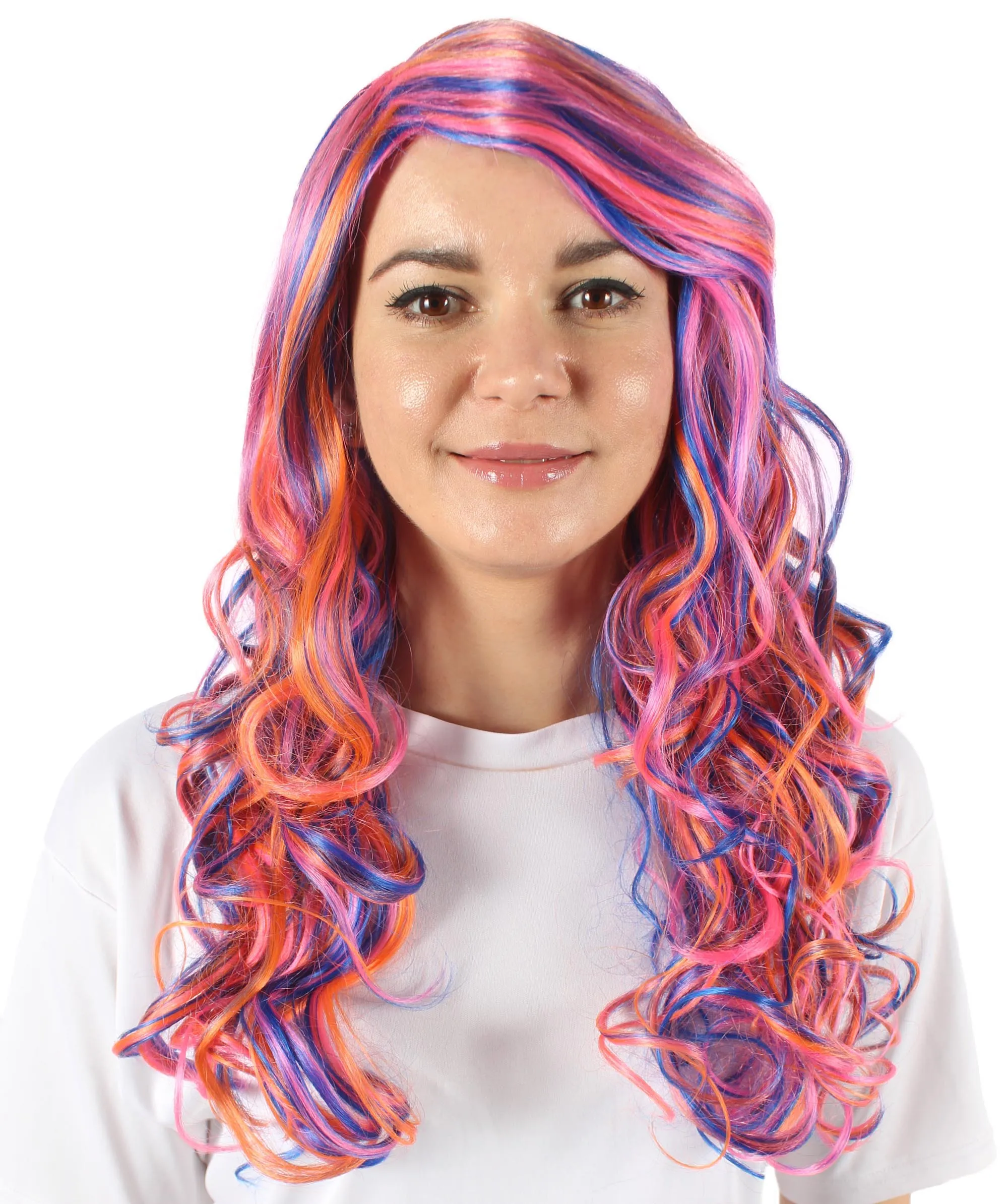 Adult Women's Carnival Mardi Gras Wavy Style Wig | Cosplay Halloween Wig | Multiple Colors Option | Premium Breathable Capless Cap