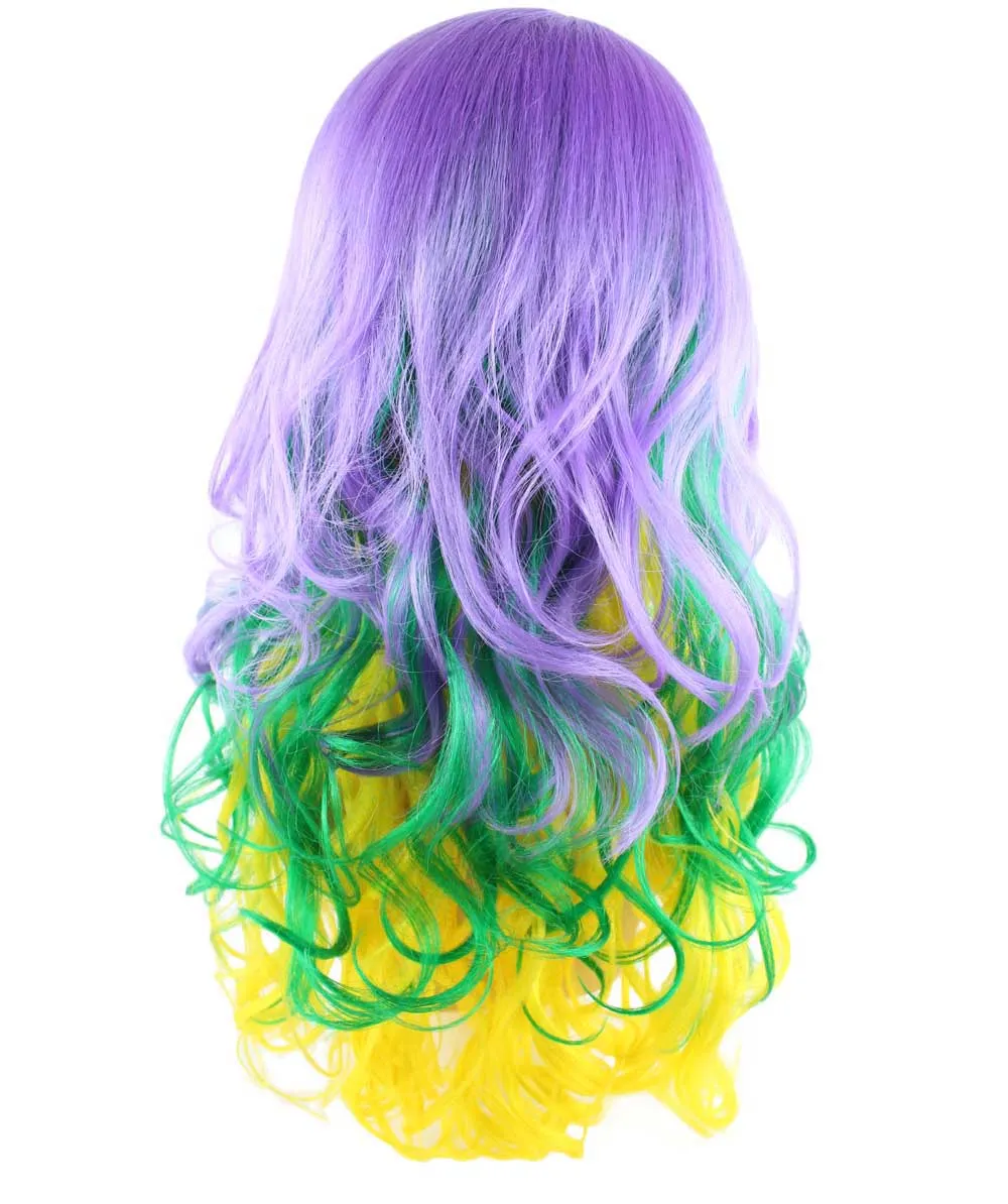 Adult Women's Carnival Mardi Gras Wavy Style Wig | Cosplay Halloween Wig | Multiple Colors Option | Premium Breathable Capless Cap
