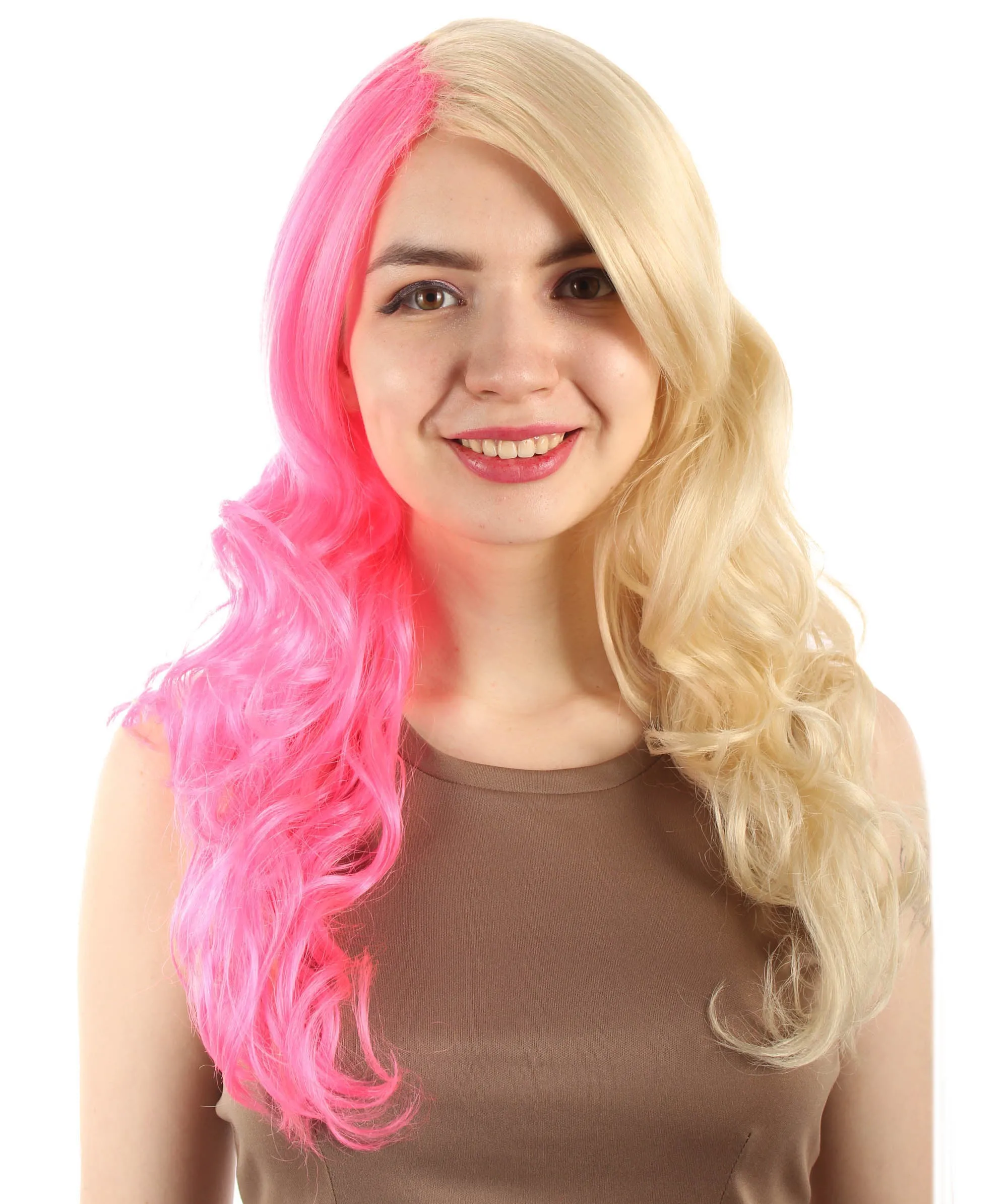 Adult Women's Carnival Mardi Gras Wavy Style Wig | Cosplay Halloween Wig | Multiple Colors Option | Premium Breathable Capless Cap