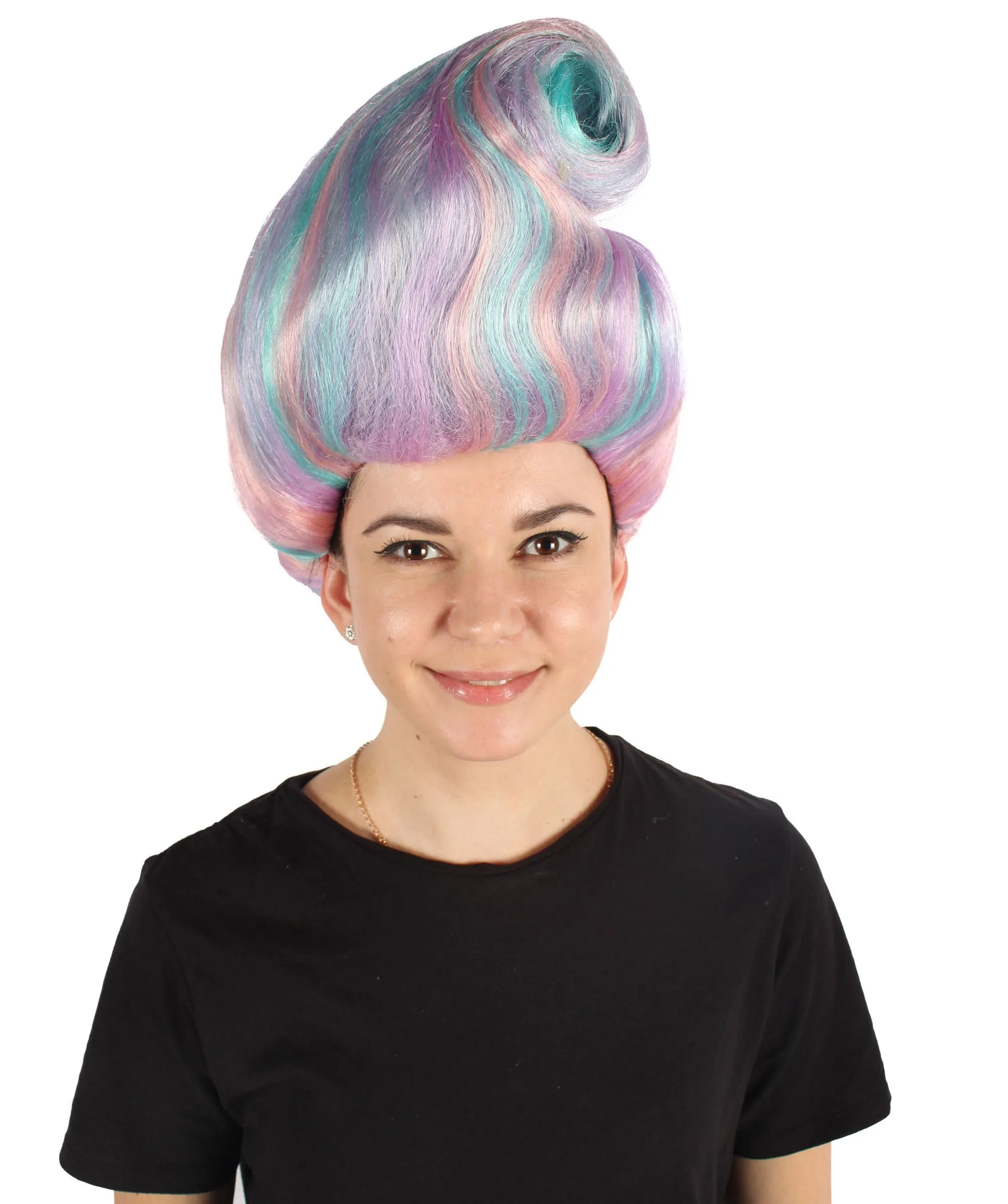 Adult Women’s Drag Queen Rainbow Wig I Perfect for Halloween I Flame-retardant Synthetic Fiber