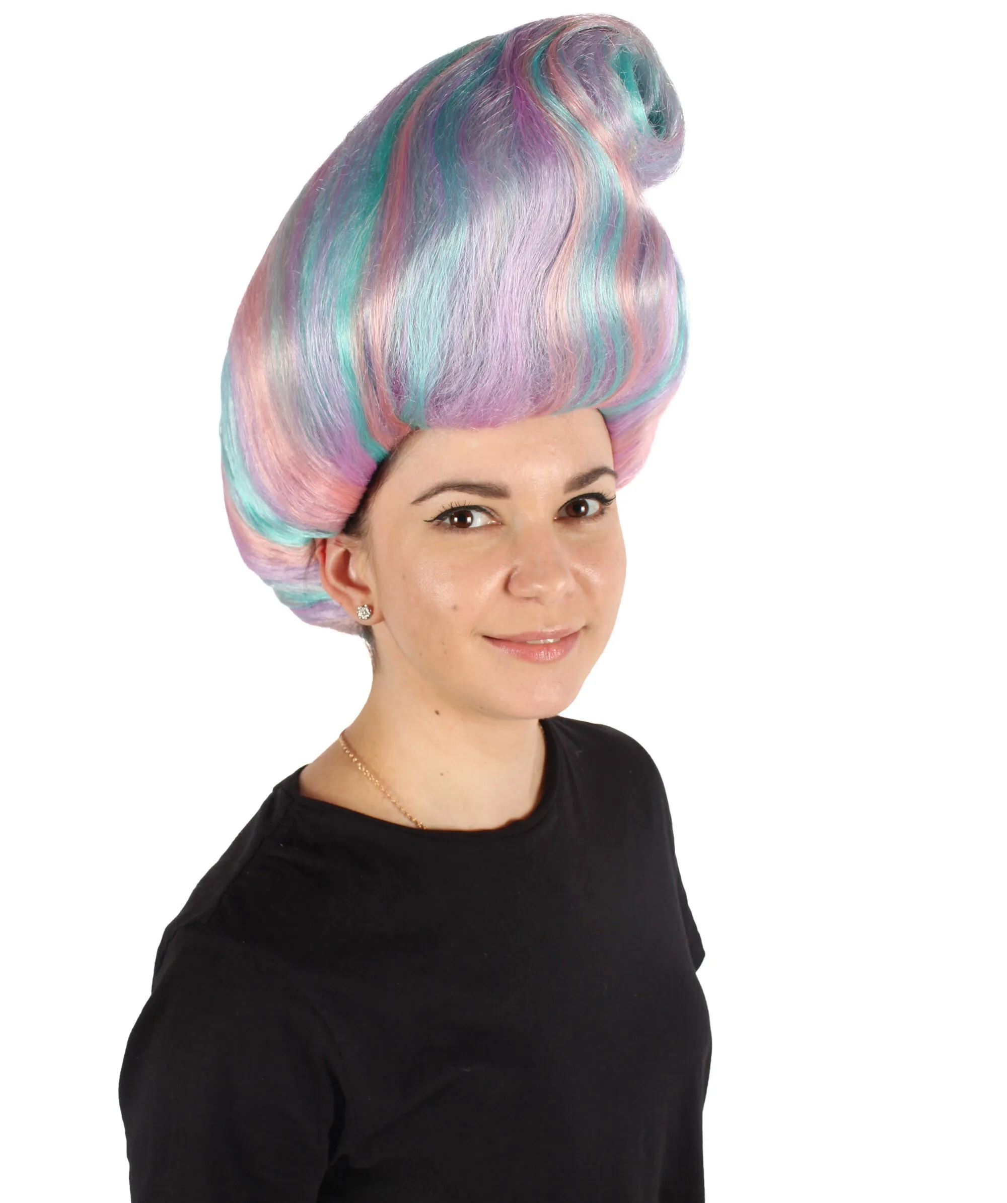 Adult Women’s Drag Queen Rainbow Wig I Perfect for Halloween I Flame-retardant Synthetic Fiber