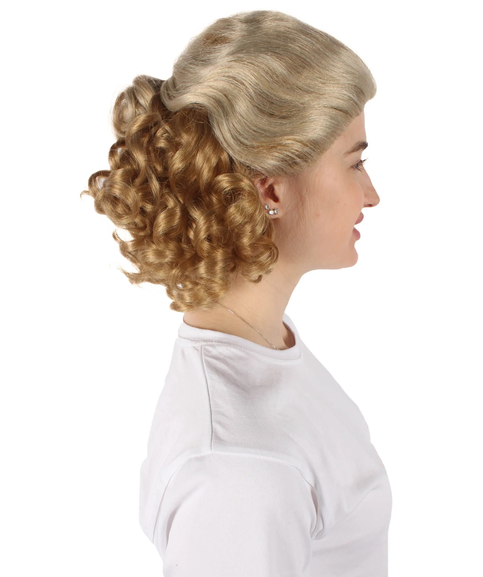 Adult Women’s Historical TV Shows Martha Mitchell Blonde Bouffant and Flipped-out Bob Wig I Flame-retardant 100% Synthetic Fiber Cosplay Wig