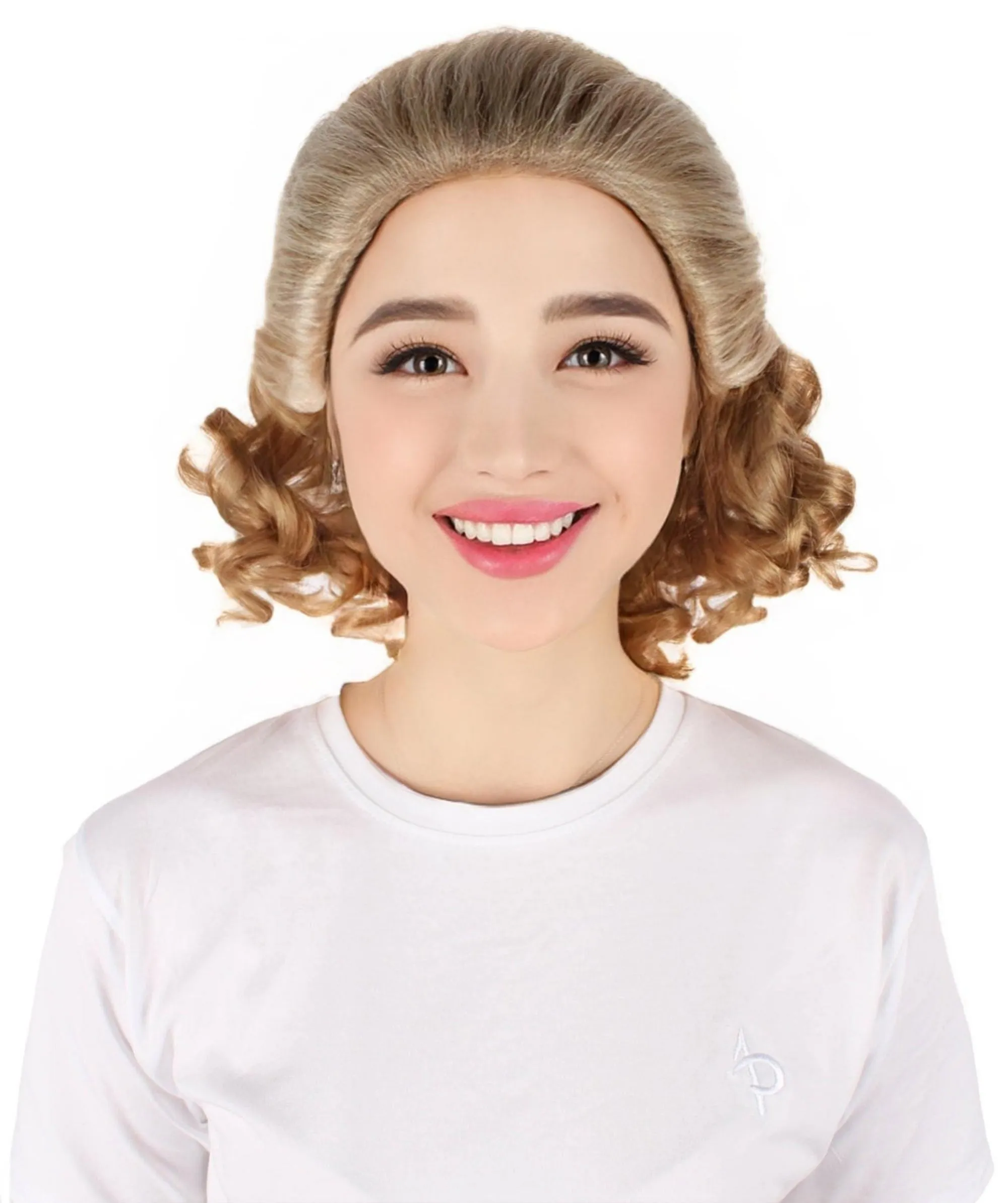 Adult Women’s Historical TV Shows Martha Mitchell Blonde Bouffant and Flipped-out Bob Wig I Flame-retardant 100% Synthetic Fiber Cosplay Wig
