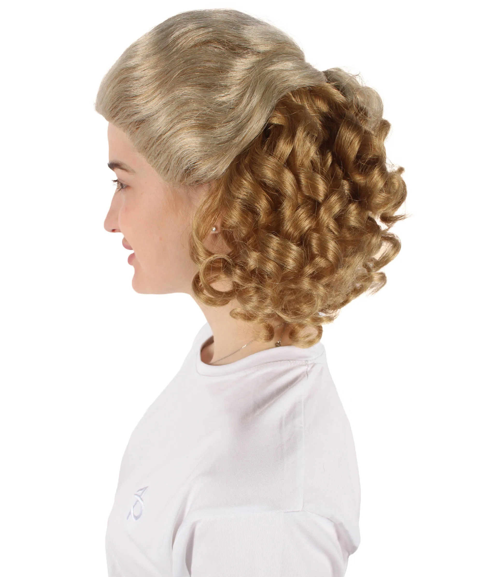 Adult Women’s Historical TV Shows Martha Mitchell Blonde Bouffant and Flipped-out Bob Wig I Flame-retardant 100% Synthetic Fiber Cosplay Wig
