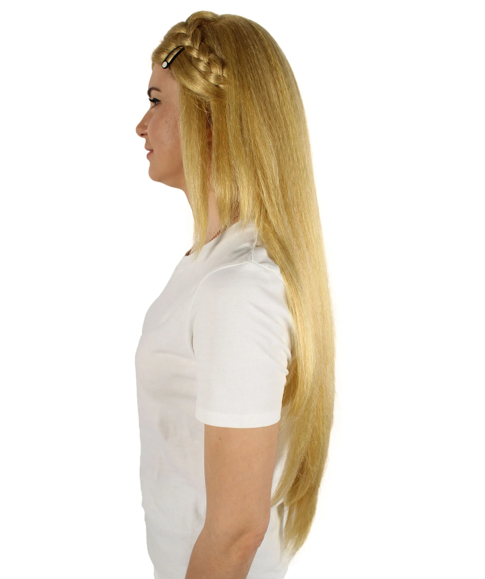 Adult Women's Japanese Video Game Princess Straight Blonde Wig, Best for Halloween, Flame-retardant Synthetic Materials