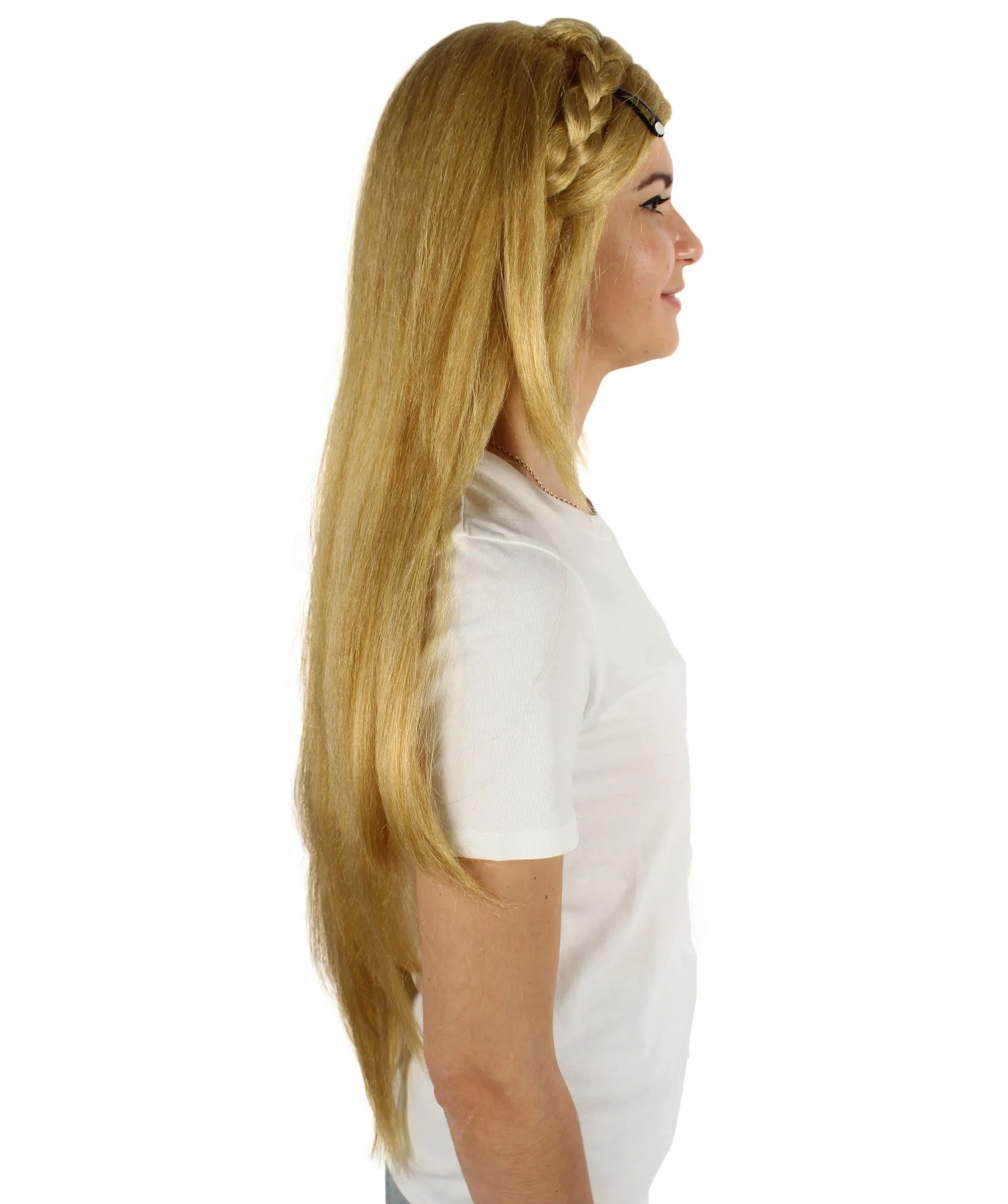 Adult Women's Japanese Video Game Princess Straight Blonde Wig, Best for Halloween, Flame-retardant Synthetic Materials