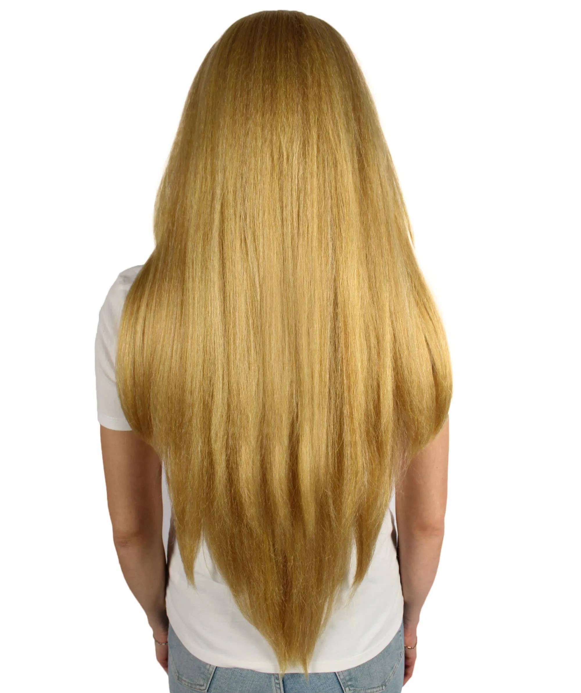 Adult Women's Japanese Video Game Princess Straight Blonde Wig, Best for Halloween, Flame-retardant Synthetic Materials