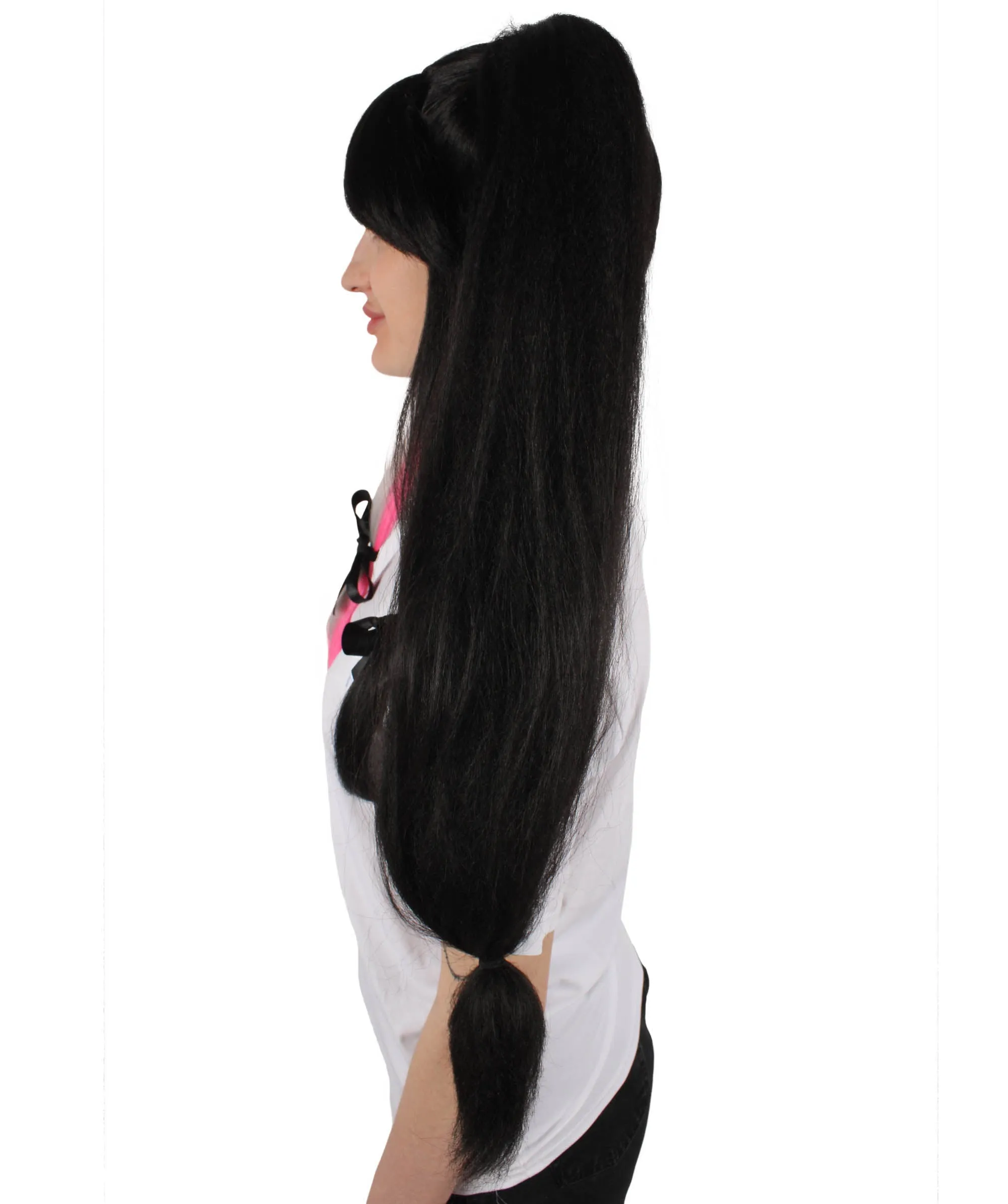 Adult Women's Japanese VTuber Black and Pink Double Tail Wig | Perfect for Halloween | Flame retardant Synthetic Fiber