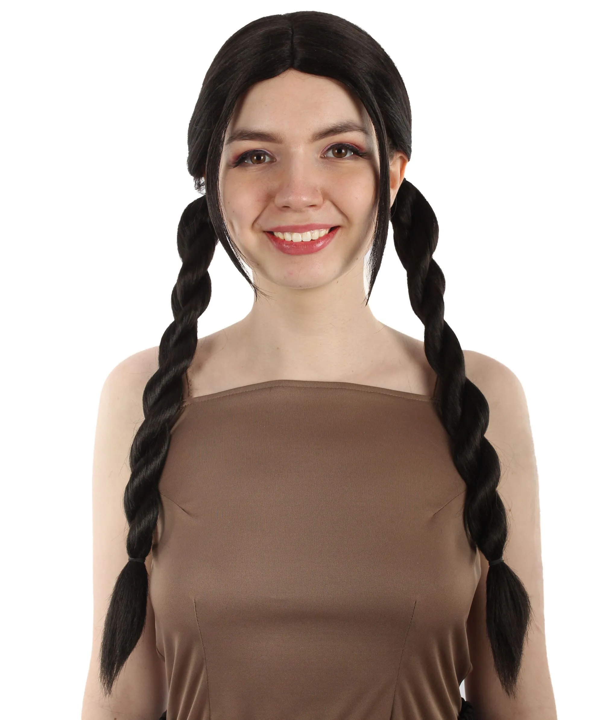 Adult Women's K-pop Girl Group Braided Pigtail Wig, Best for Halloween, Flame-retardant Synthetic Fiber