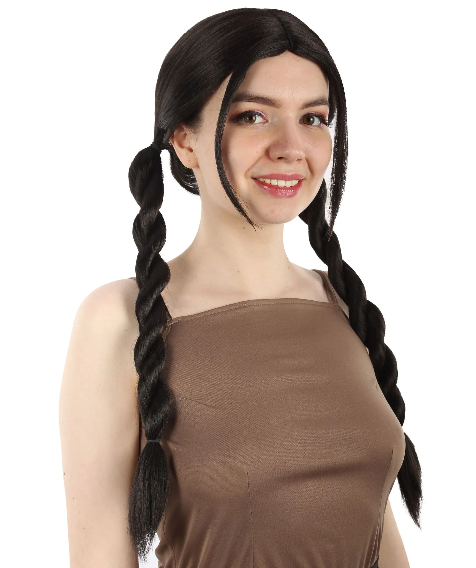 Adult Women's K-pop Girl Group Braided Pigtail Wig, Best for Halloween, Flame-retardant Synthetic Fiber