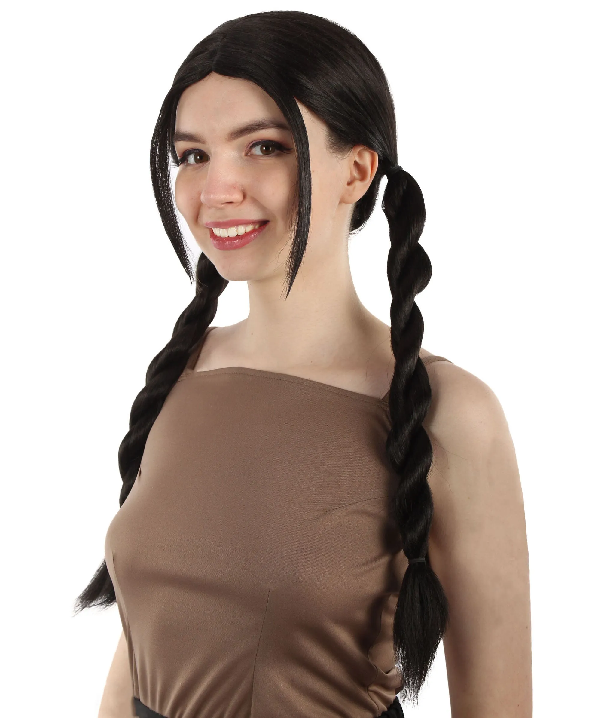 Adult Women's K-pop Girl Group Braided Pigtail Wig, Best for Halloween, Flame-retardant Synthetic Fiber