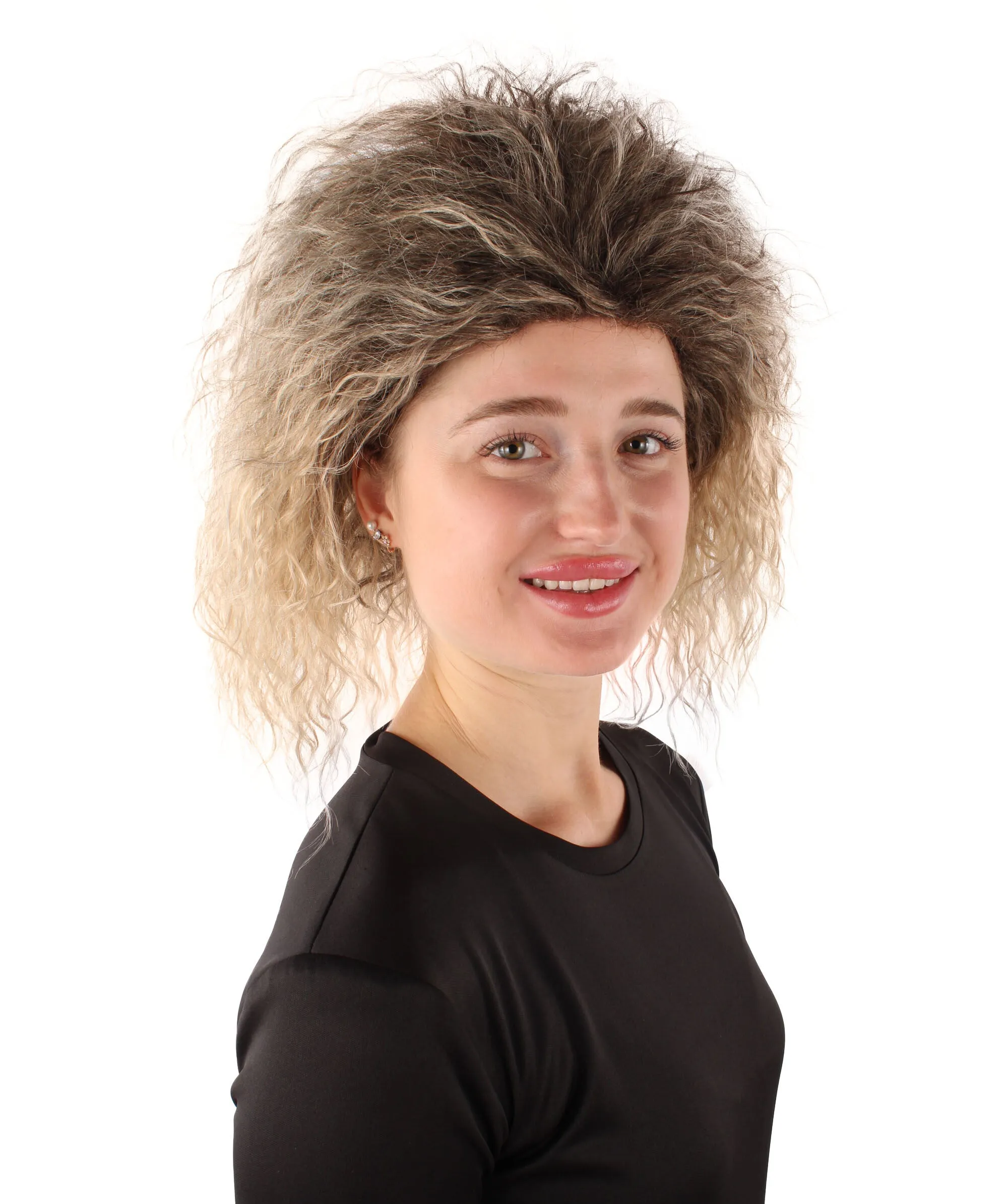 Adult Women’s Legendary Popstar Blonde Curly Pop Queen Wig | Breathable Capless Cap | Flame-retardant Synthetic Fiber
