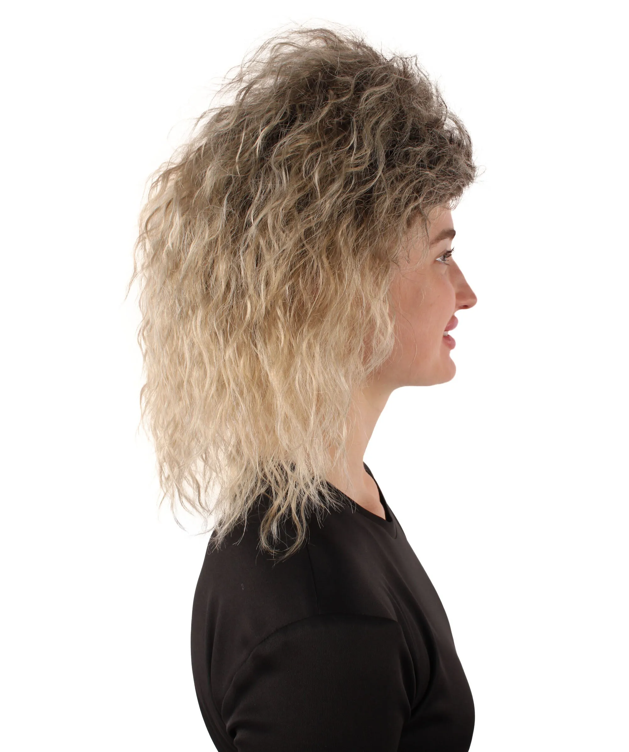Adult Women’s Legendary Popstar Blonde Curly Pop Queen Wig | Breathable Capless Cap | Flame-retardant Synthetic Fiber