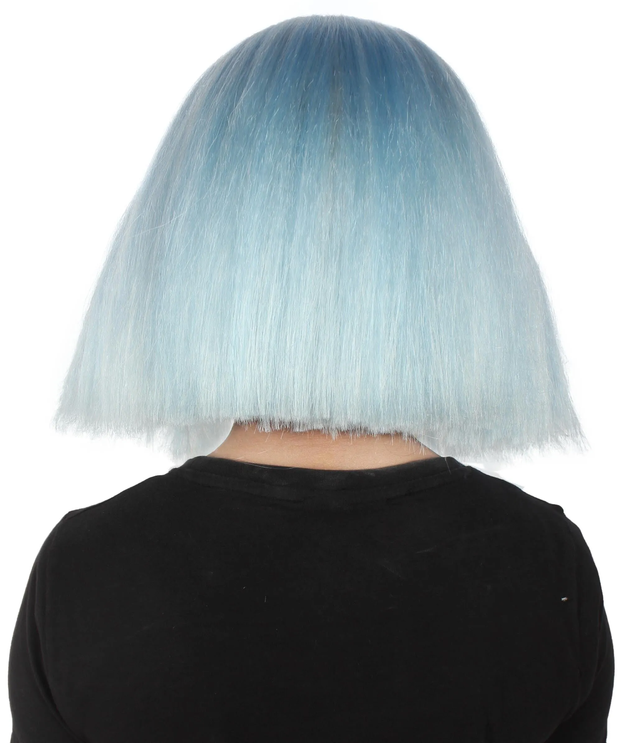 Adult Women’s Light Blue Bob-styled Highlighter Haired Portraits Wig, Non-flammable Synthetic Fiber Wig

 | HPO