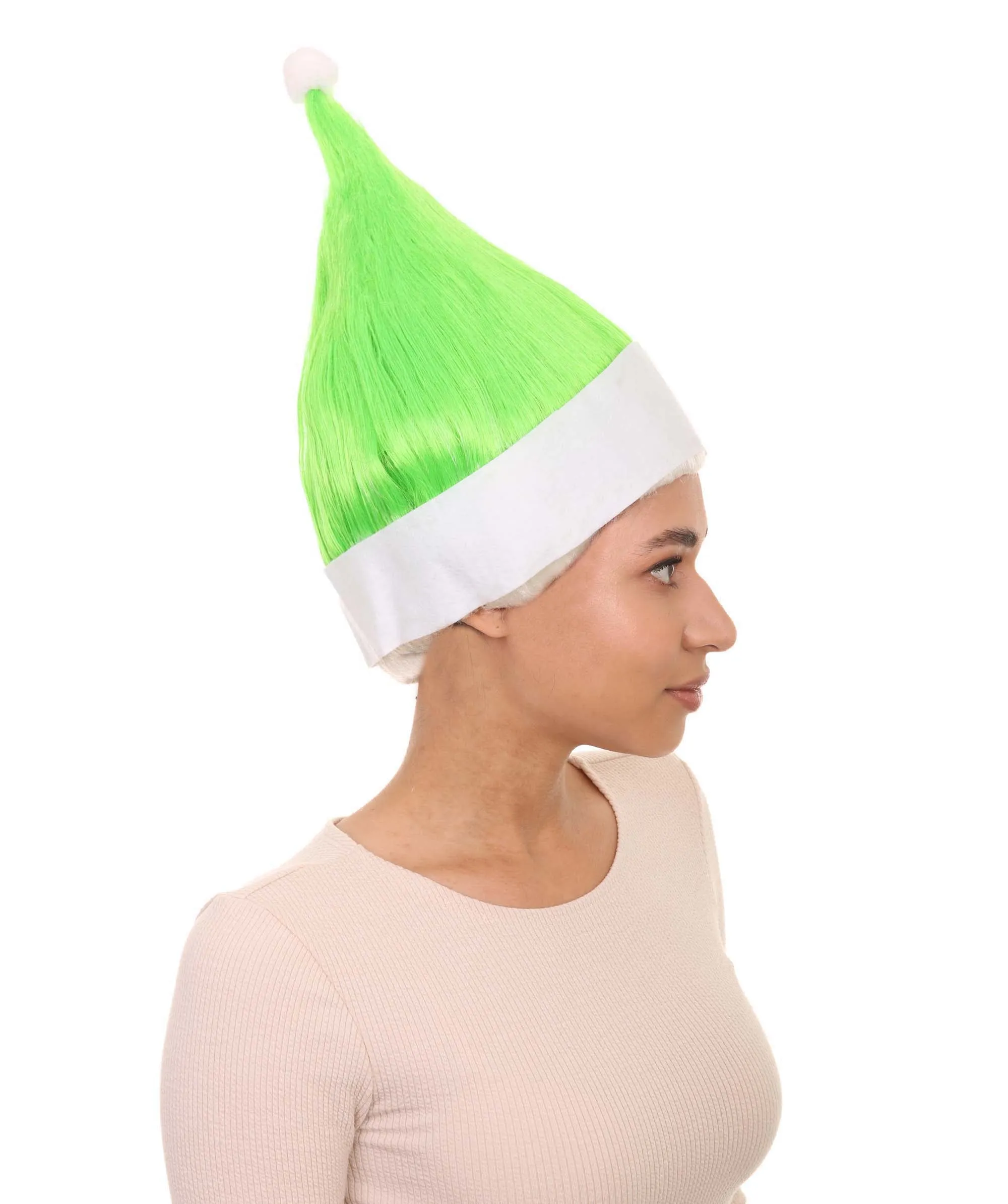 Adult Women’s Lime Green Santa's Sidekick Wig | Christmas Troll Wigs | Premium Breathable Capless Cap
