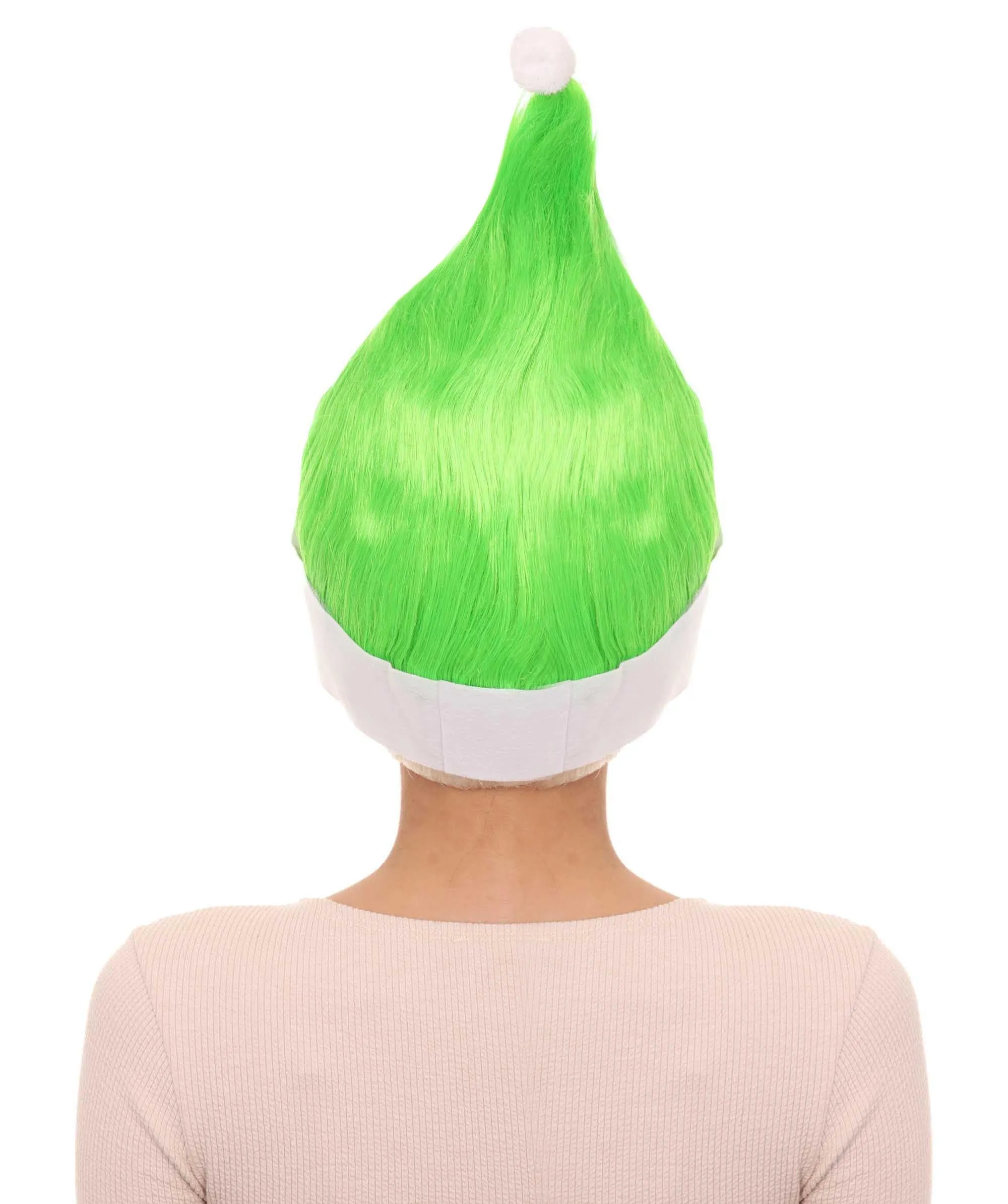 Adult Women’s Lime Green Santa's Sidekick Wig | Christmas Troll Wigs | Premium Breathable Capless Cap