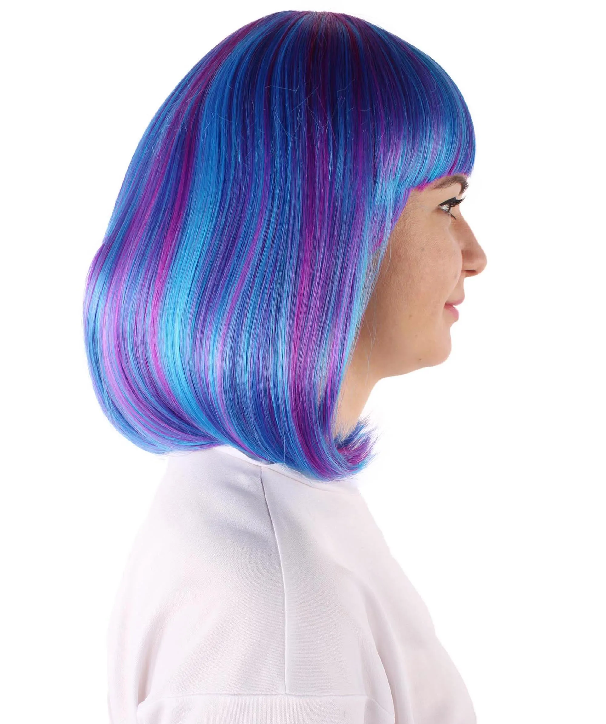 Adult Women's Multi Color Straight Shoulder Length Trendy Bob Wig
