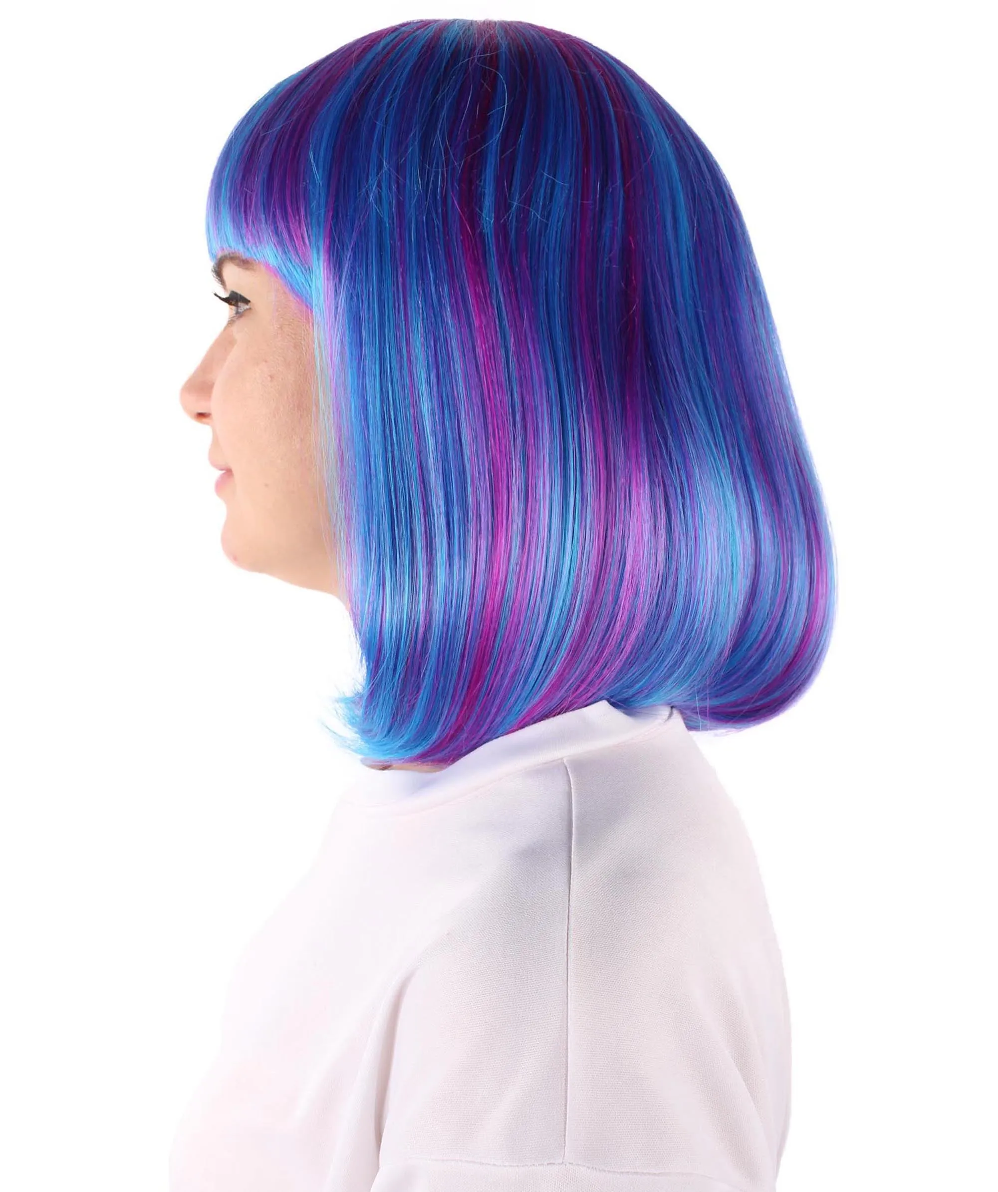 Adult Women's Multi Color Straight Shoulder Length Trendy Bob Wig