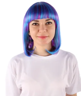 Adult Women's Multi Color Straight Shoulder Length Trendy Bob Wig