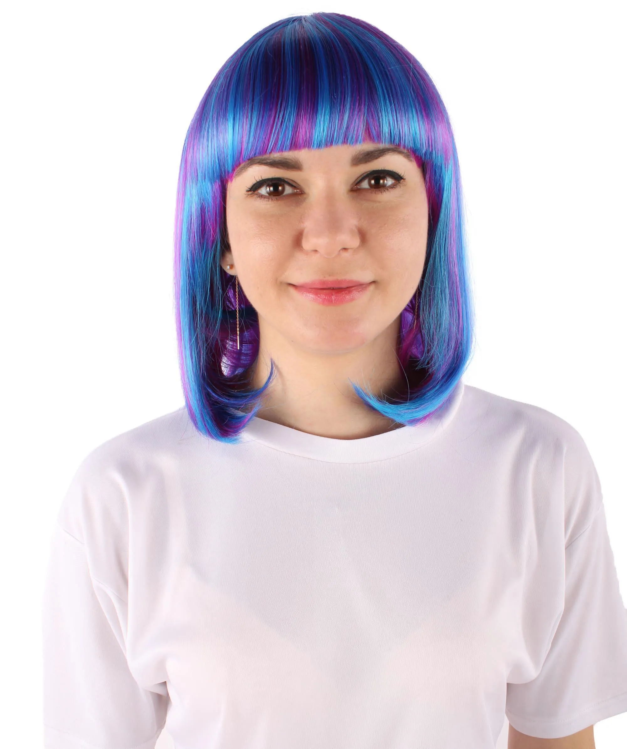 Adult Women's Multi Color Straight Shoulder Length Trendy Bob Wig