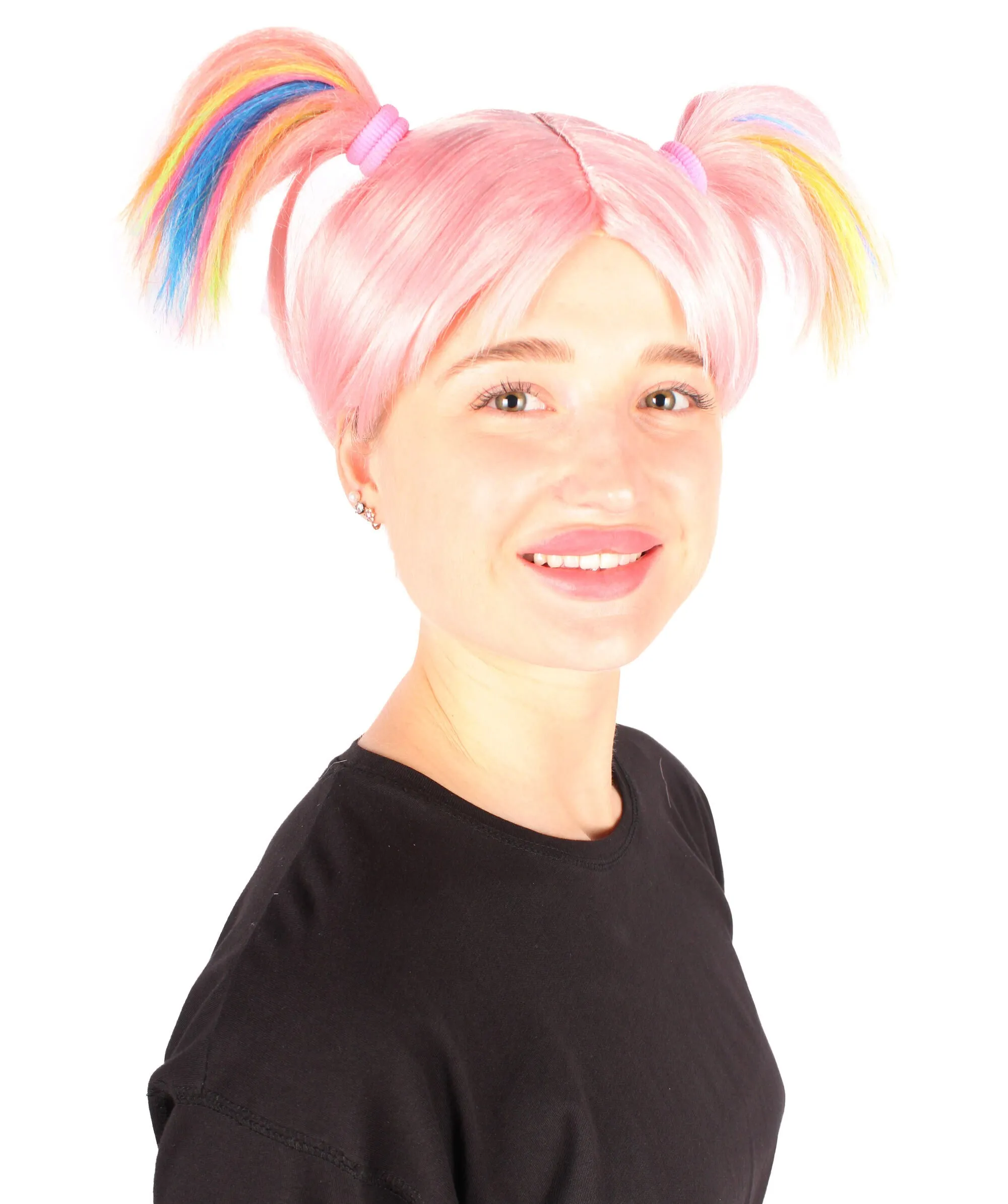 Adult Women's Pink Pigtails Troll Wig | Perfect for Halloween | Synthetic Fiber | Perfect for Halloween