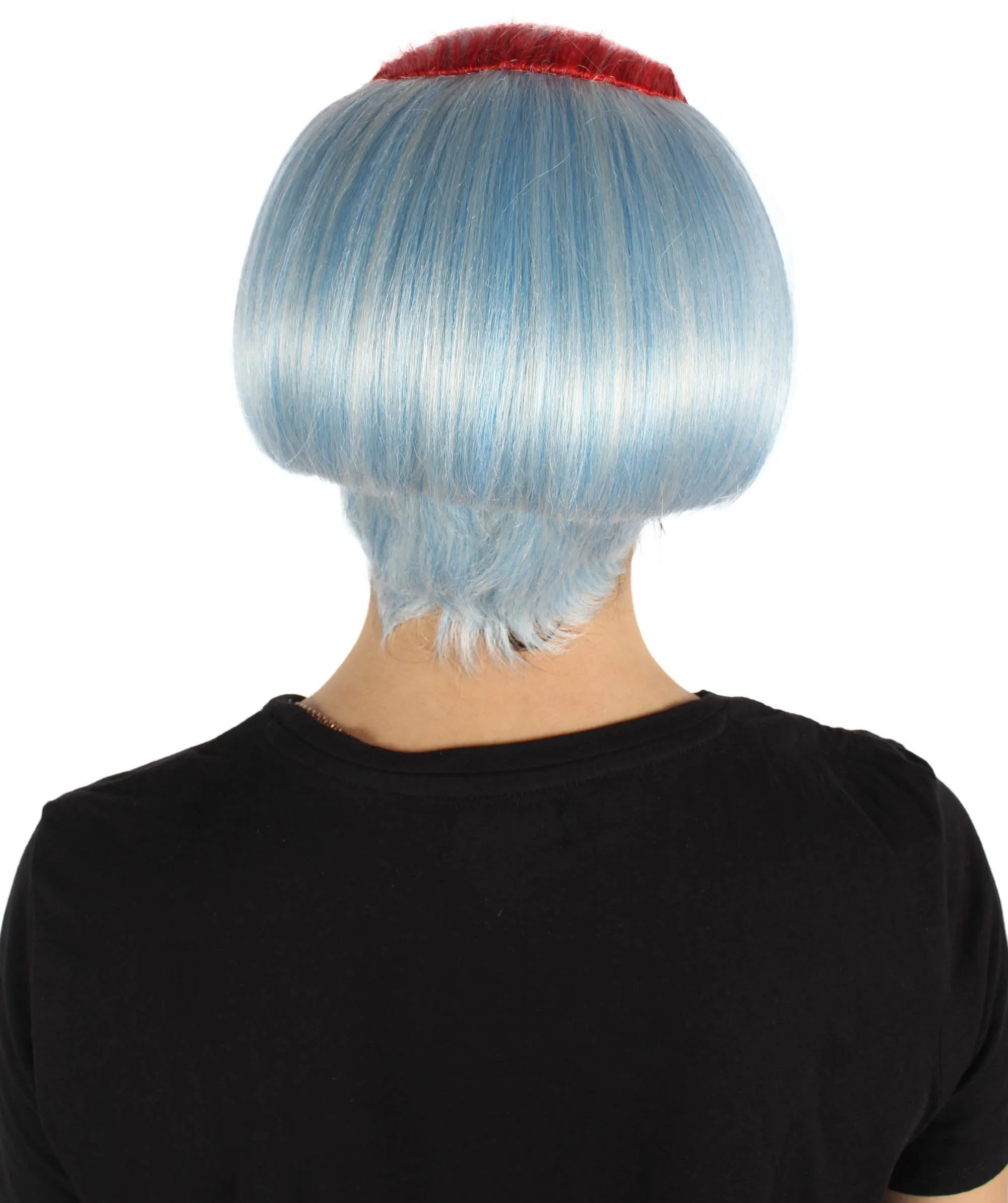 Adult Women's Red & White Short Bob Wig | Perfect for Halloween | Flame-retardant Synthetic Fiber