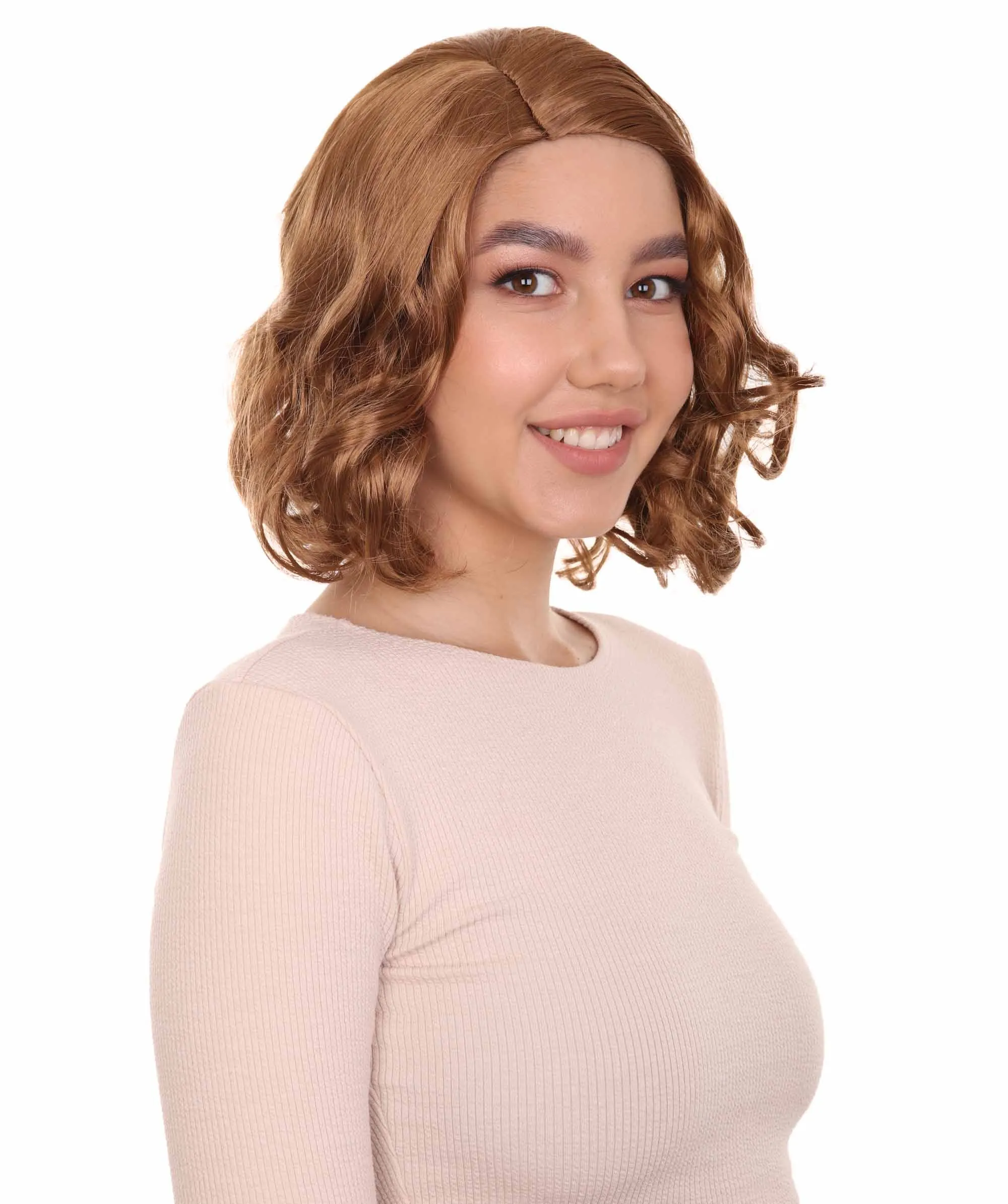 Adult Women’s TV Series Mad Betty Wig | Medium Brown Fancy Wig | Premium Breathable Capless Cap| Flame-retardant Synthetic Fiber| Best Halloween Wig
