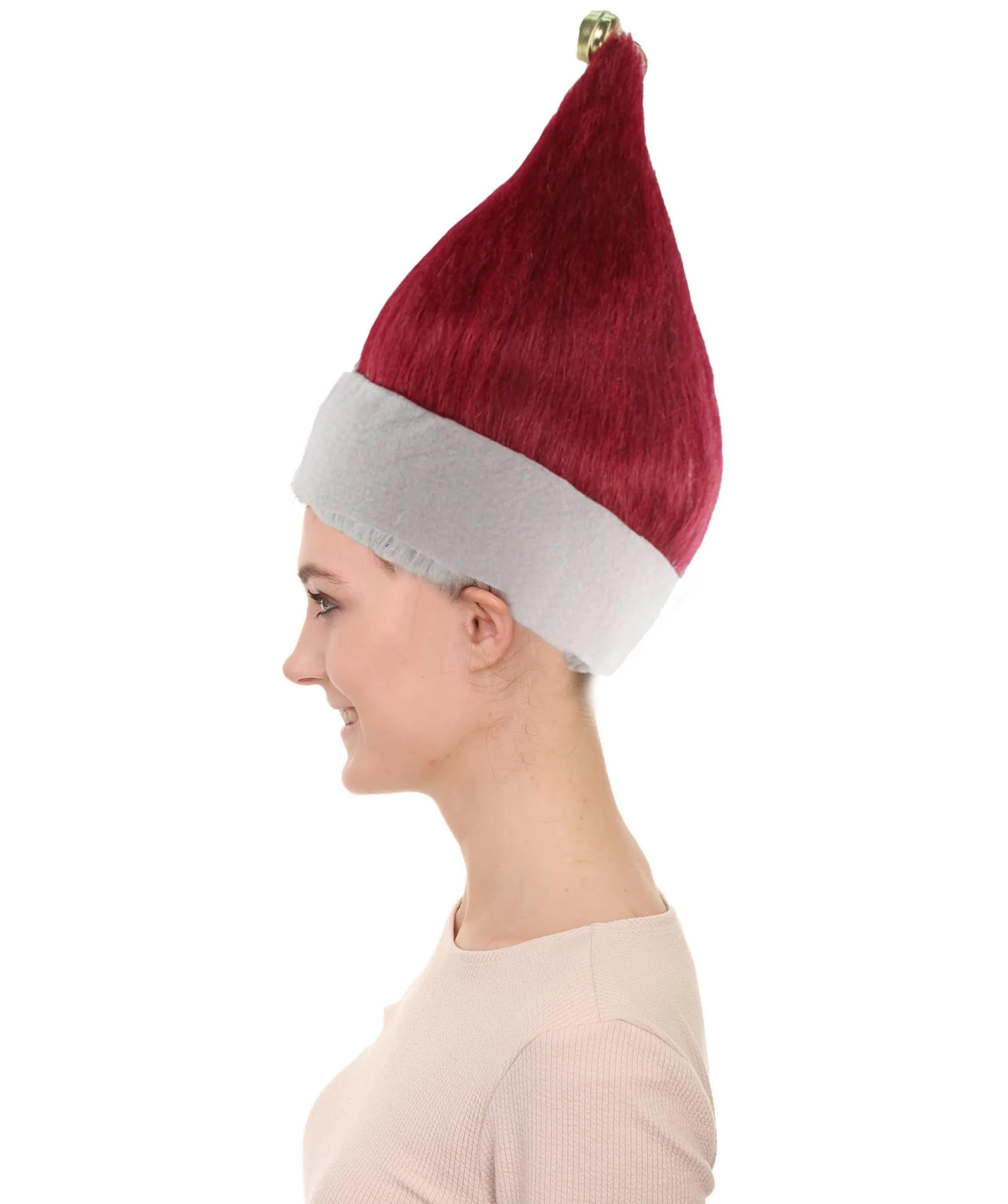 Adult Women’s Velvet Red Santa's Sidekick Wig | Christmas Wigs | Premium Breathable Capless Cap
